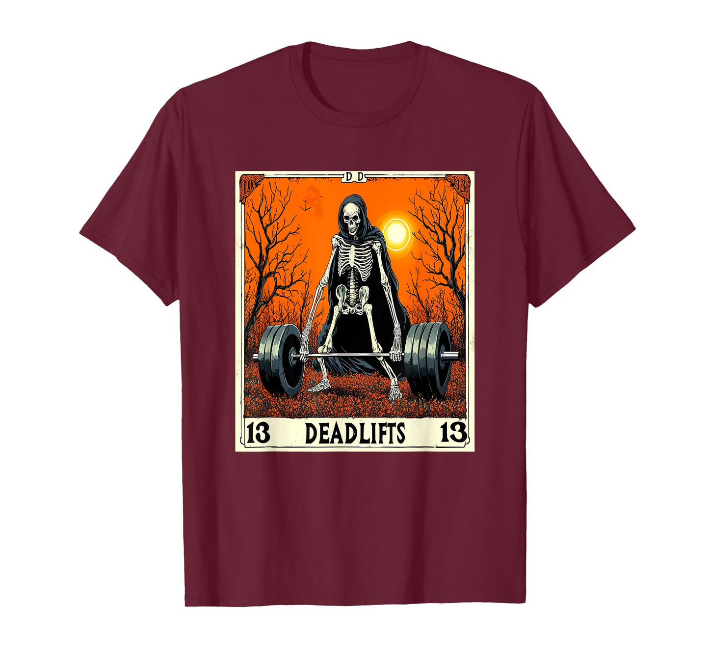 Lift of Death Tarot Deadlifts Gym Reaper's Workout 09Q36N T-Shirt