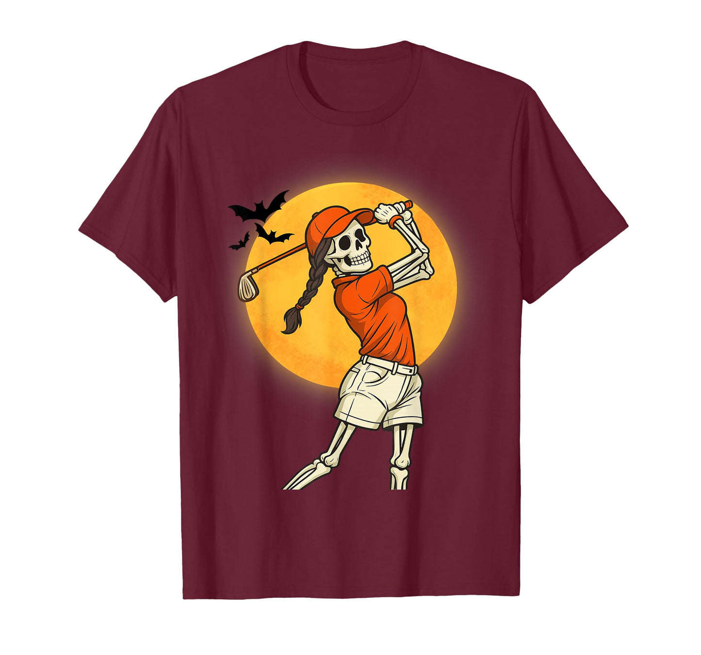 Halloween Golf Skeleton Women Vintage Funny Golf Halloween T-Shirt