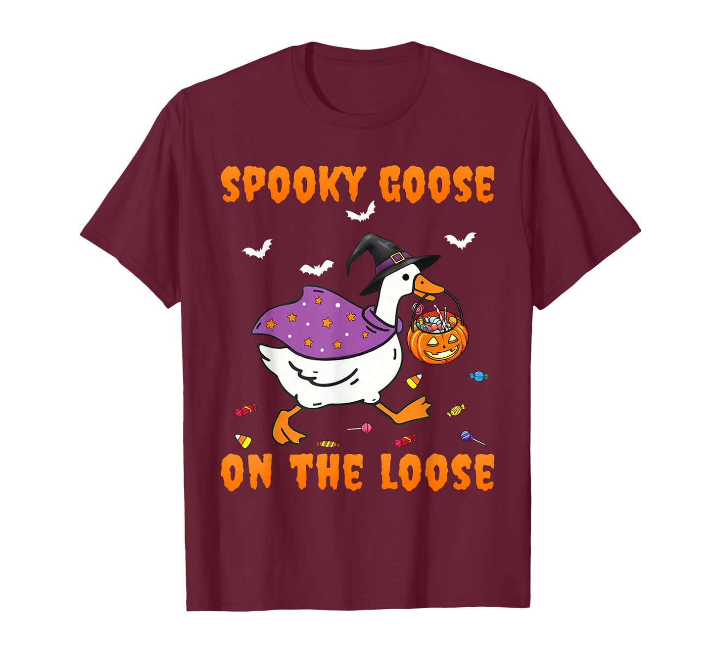 Spooky Goose On The Loose Funny Halloween Goose Costume T-Shirt