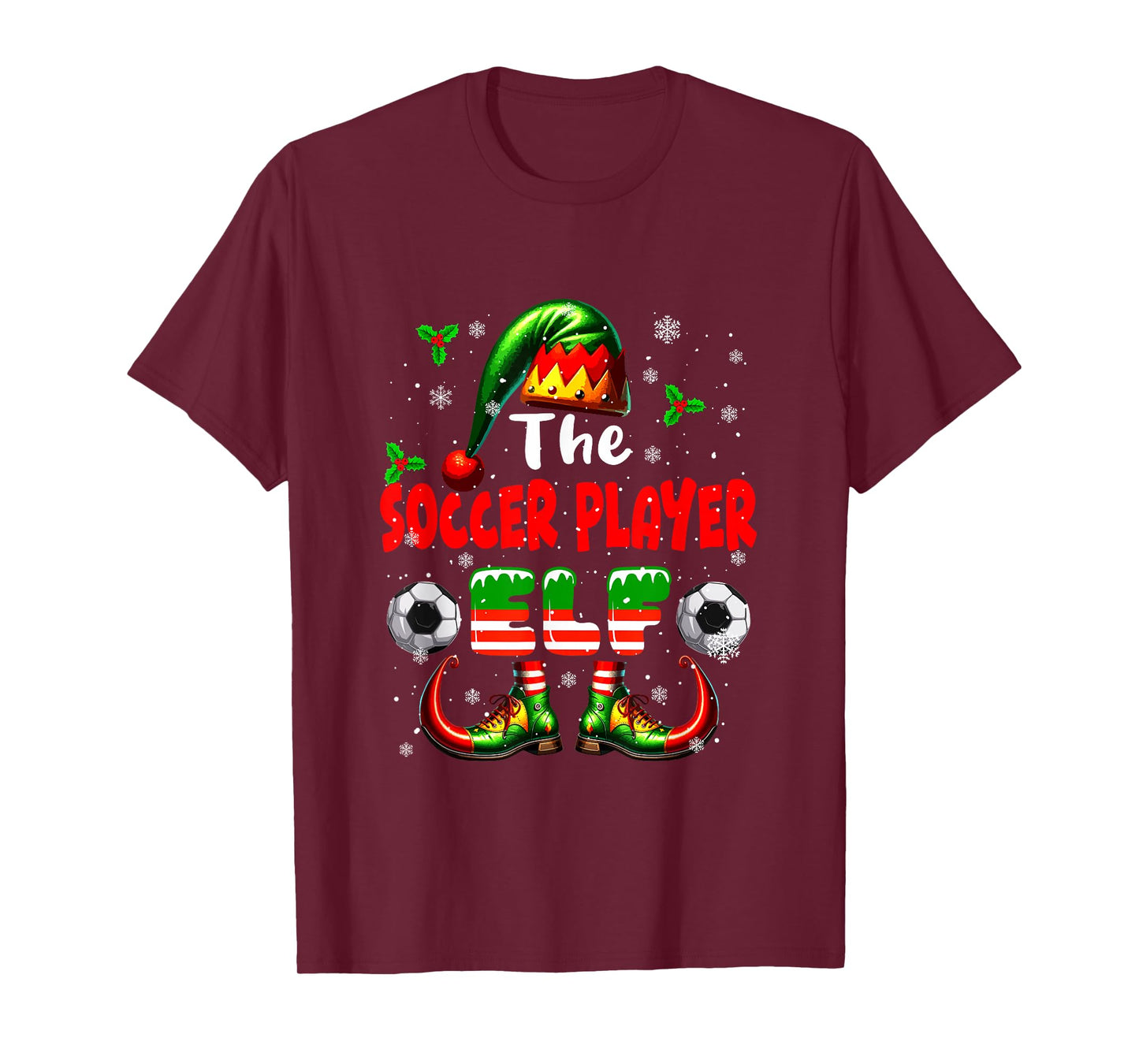 The Soccer Player Elf Christmas Job Team Matching Parties T-Shirt
