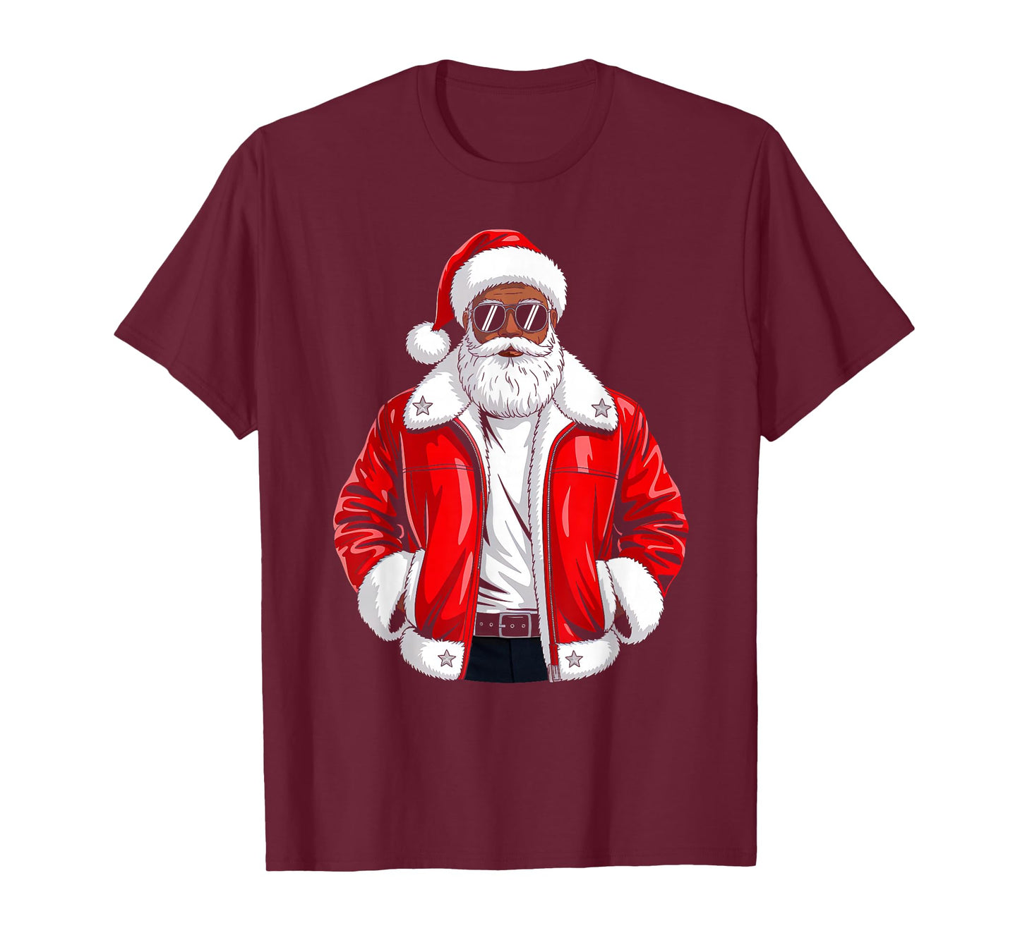African American Santa Claus Black Christmas Men Boys Kids T-Shirt