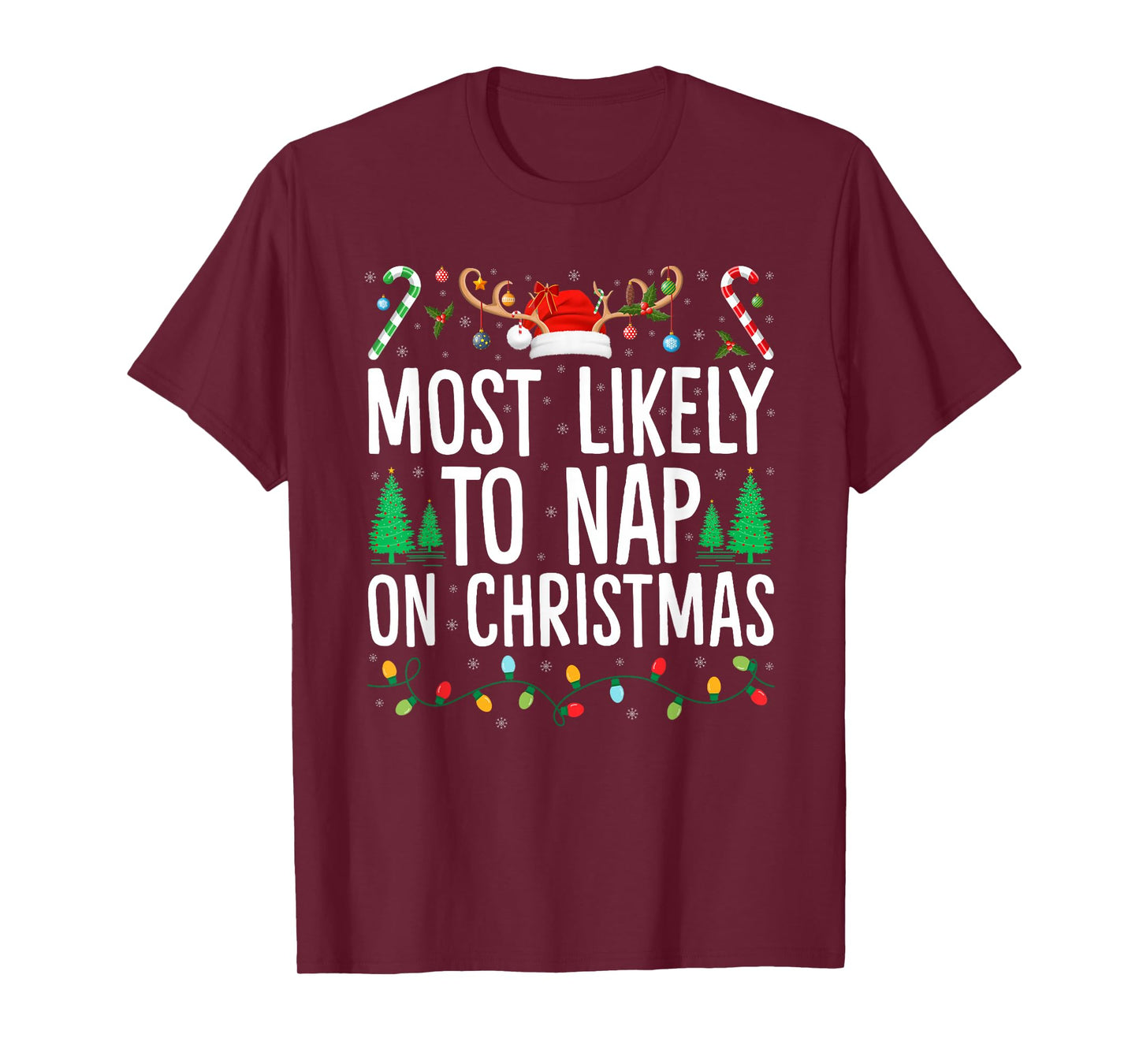 Most Likely to Nap On Christmas Matching Family Xmas T-Shirt