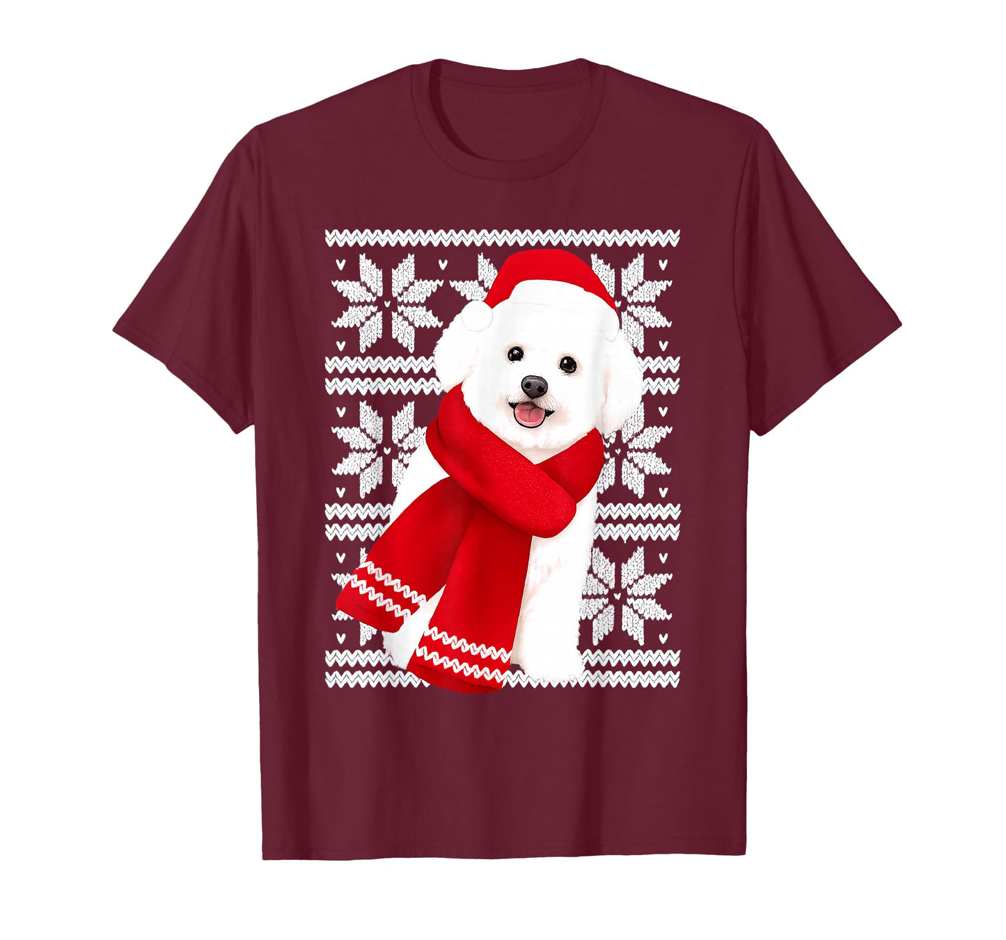 Bichon Frise Ugly Christmas Holiday Dog Lover T-Shirt