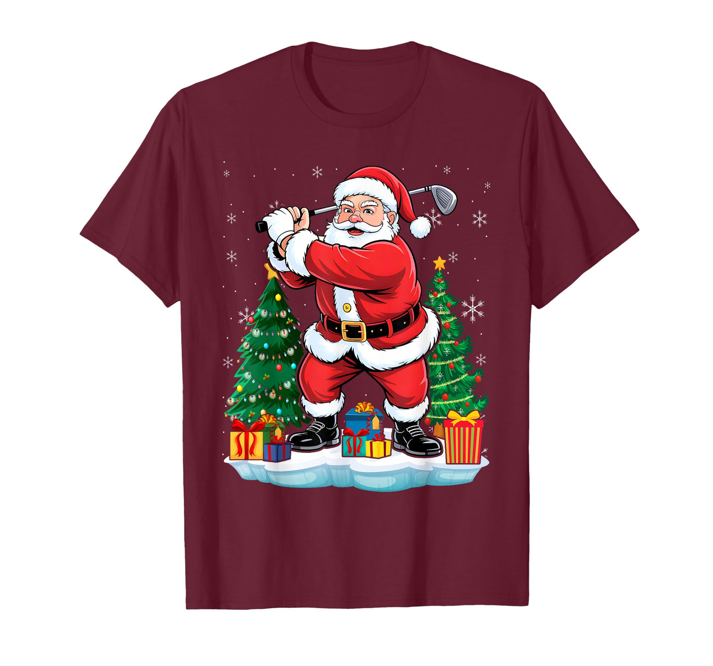 Santa Golf Club and Ball Sport Christmas Boys Golfer Golfing T-Shirt