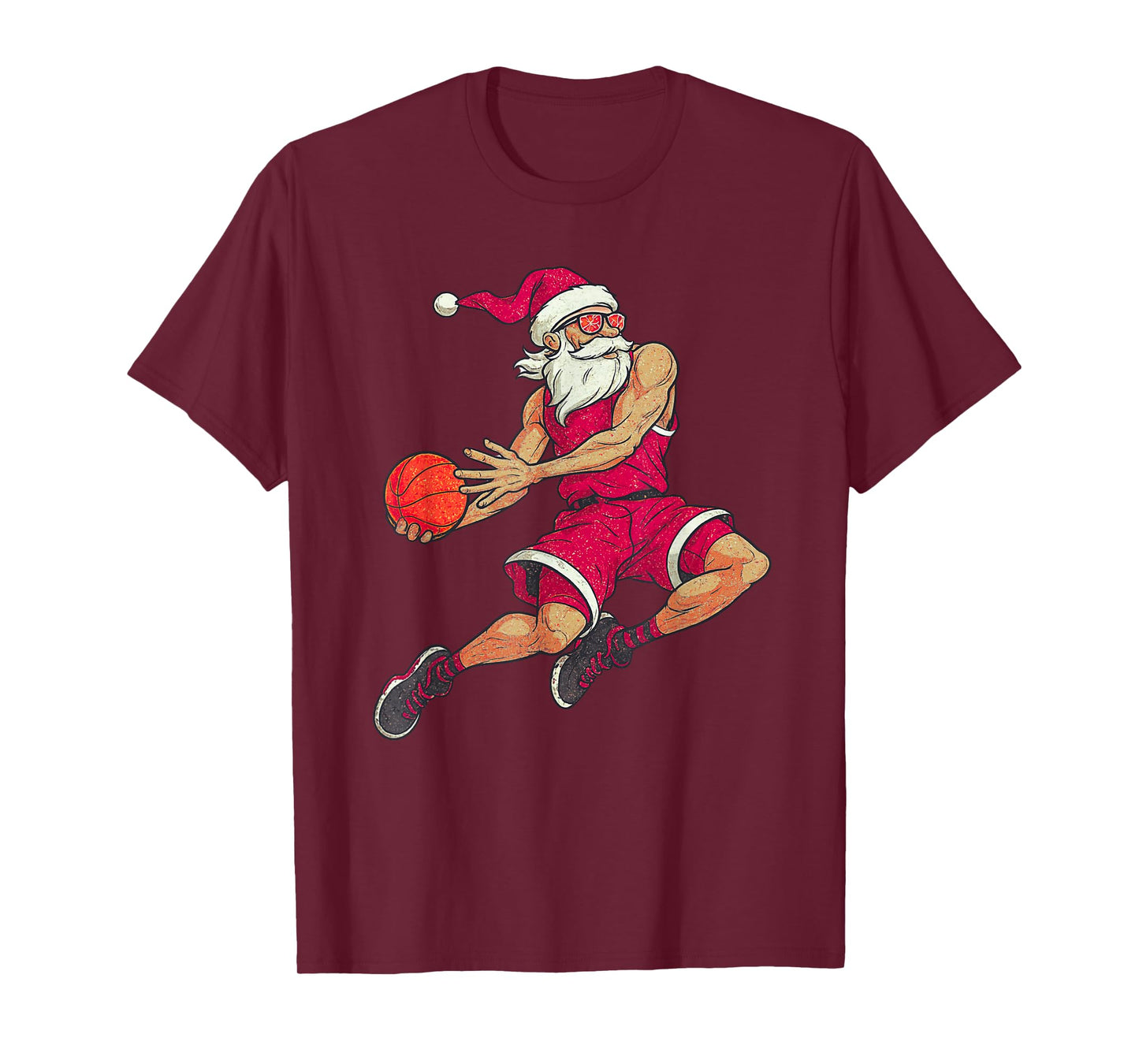 Santa Claus Playing Basketball Xmas Holiday Christmas T-Shirt