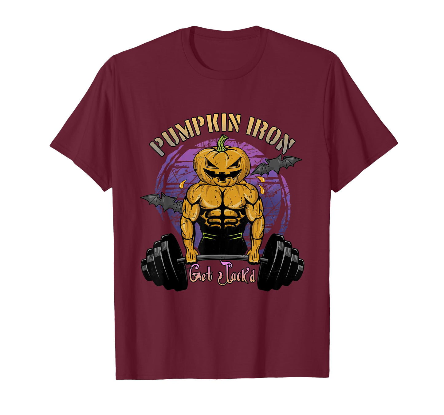 Halloween Gym Workout Pumpkin Iron T-Shirt