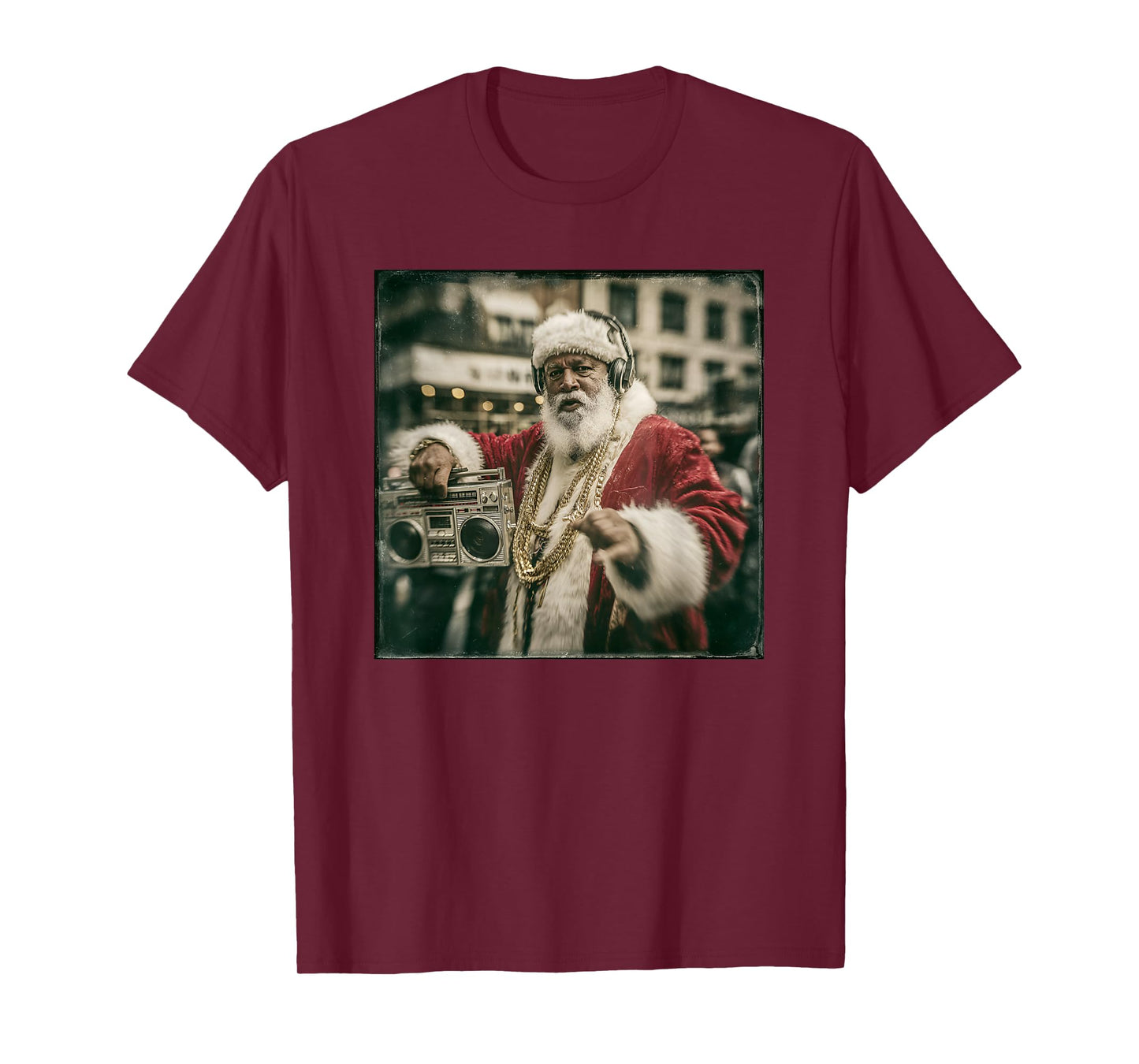 B-Boy Boombox Hip Hop Street Santa T-Shirt