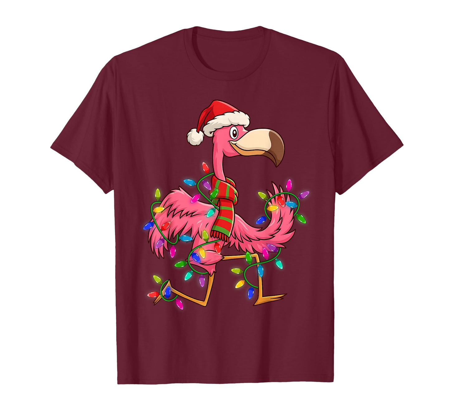 Santa Flamingo Lighting FA La Funny Dance Christmas Women T-Shirt