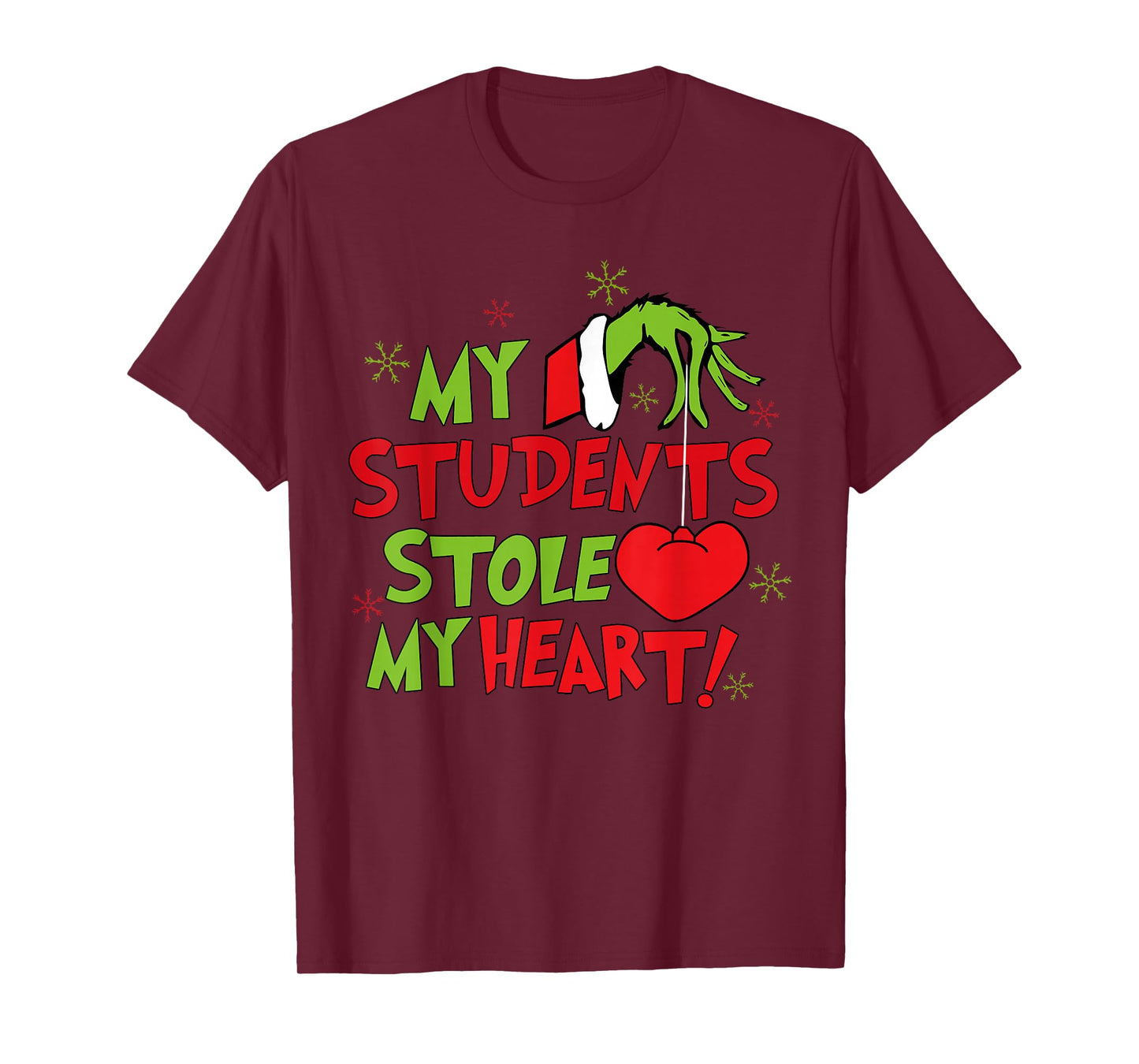 My Students Stole My Heart Christmas Holiday Teacher Pajamas T-Shirt
