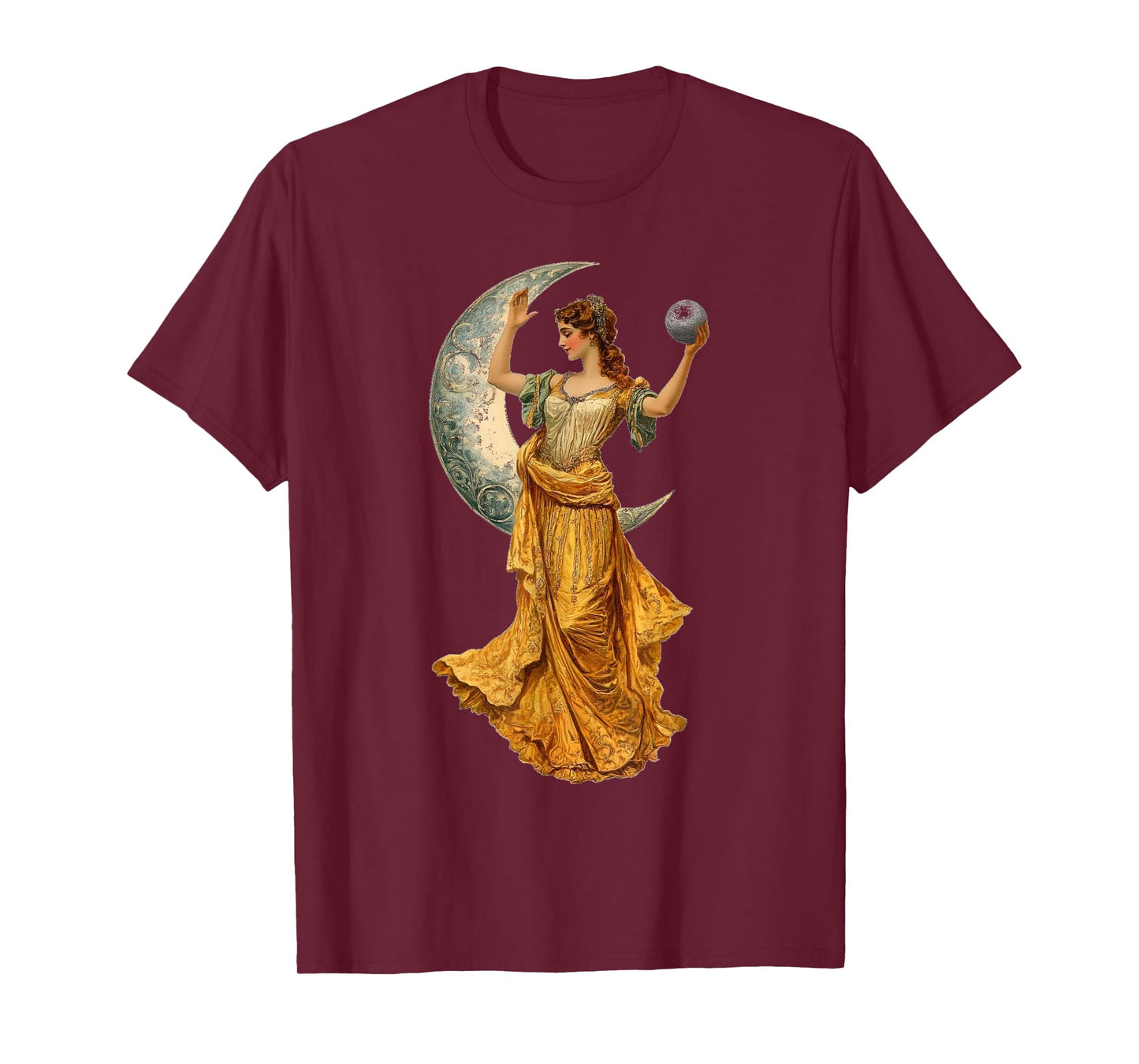 Vintage Victorian painting of the goddess of the moon. T-Shirt
