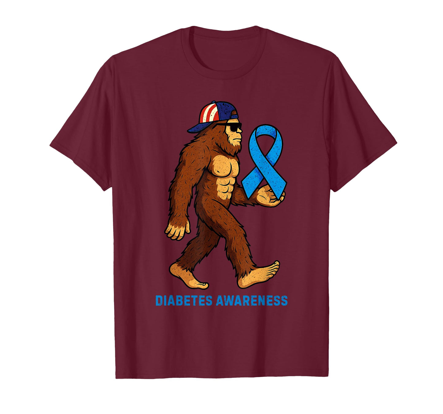 Sasquatch Vintage t1d Funny Diabetes Awareness T-Shirt