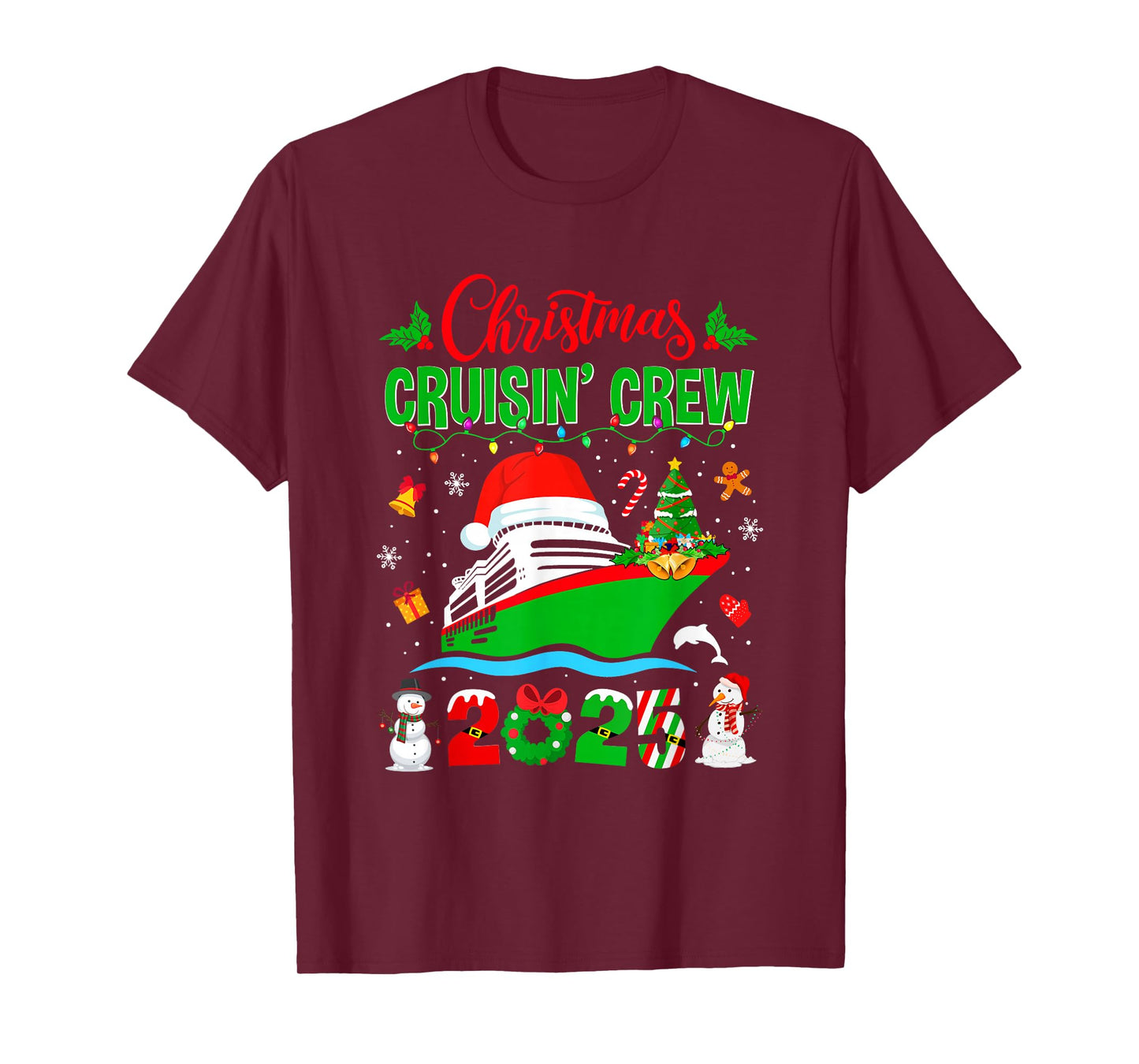 Merry Cruisemas Cruise 2025 Funny Christmas Cruisin Crew T-Shirt