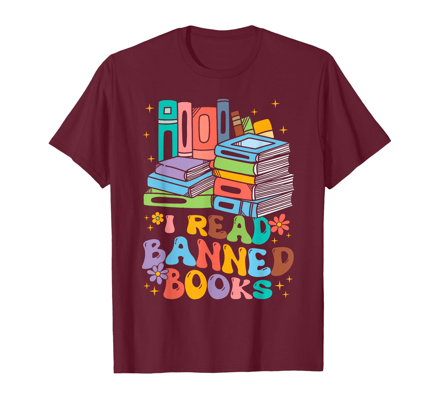 Vintage Retro I Read Banned Books Funny Book Lover Bookworm T-Shirt