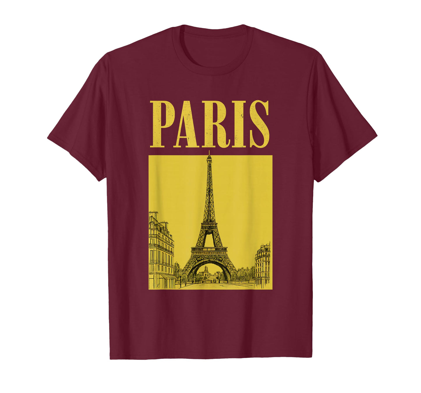 Vintage Paris Eiffel Tower Illustration Retro Travel T-Shirt