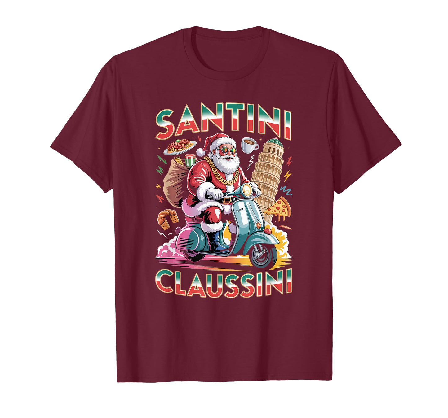 Italian Brainrot Christmas Santini Claussini Funny Santa T-Shirt