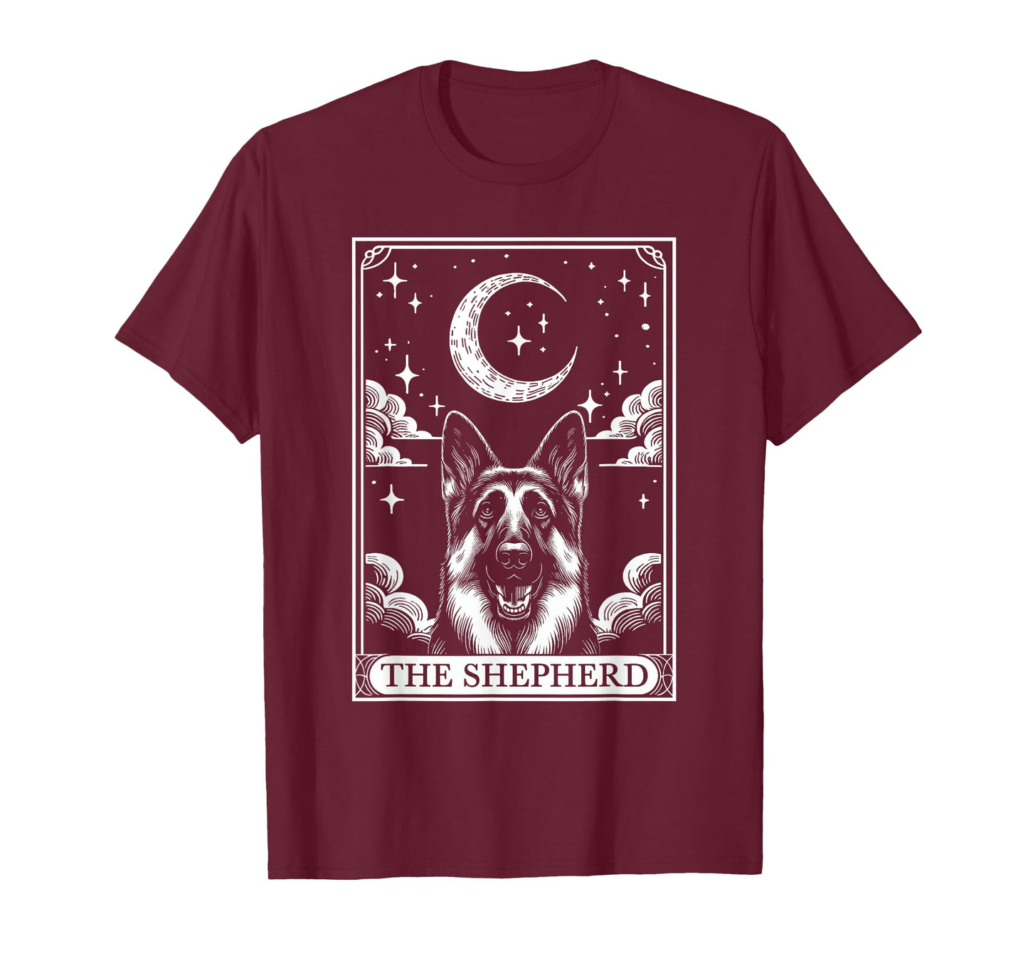 Tarot Card Vintage Crescent Moon German Shepherd Dog Mom T-Shirt