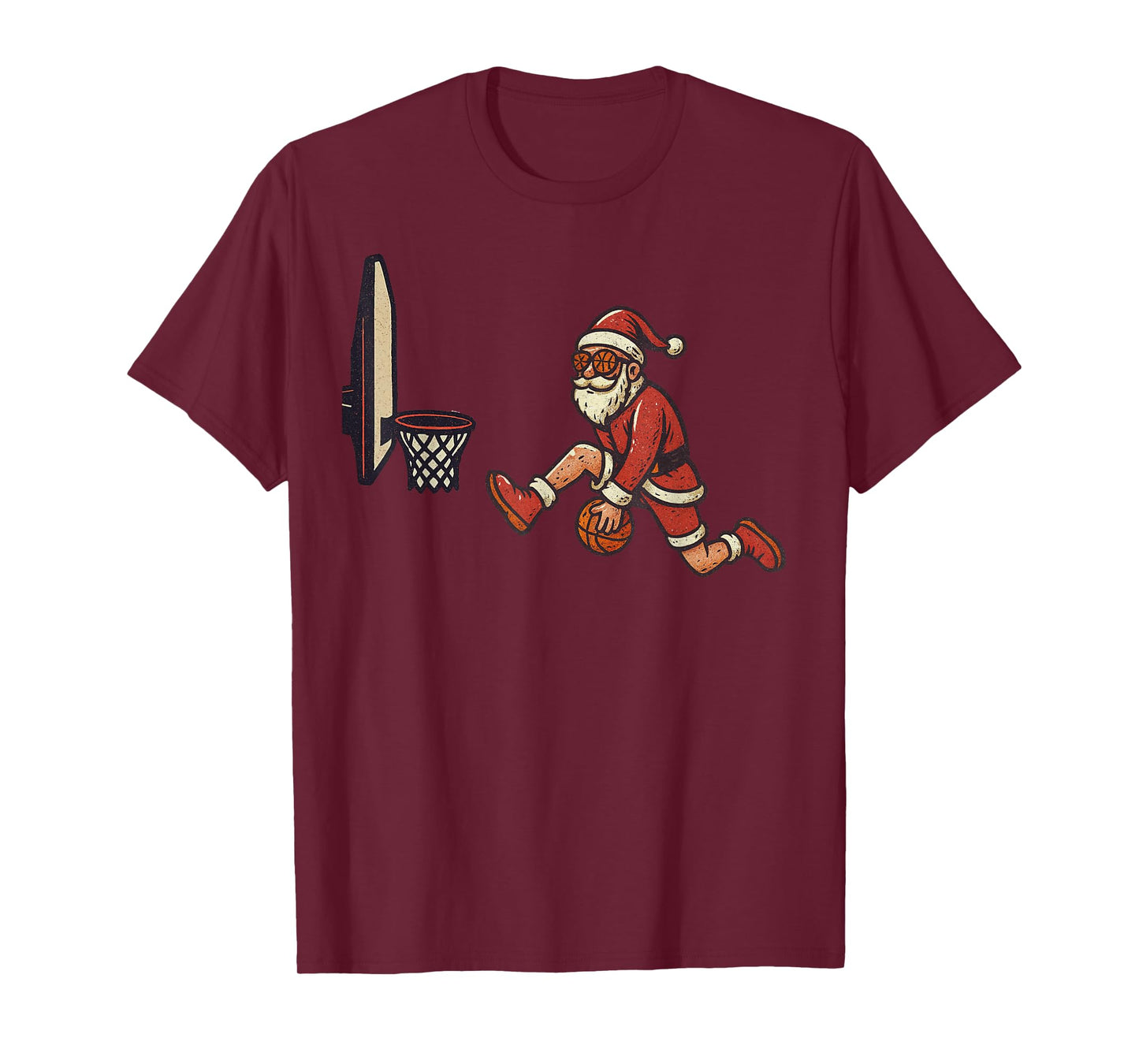 Santa Claus Playing Basketball Xmas Holiday Funny Christmas T-Shirt