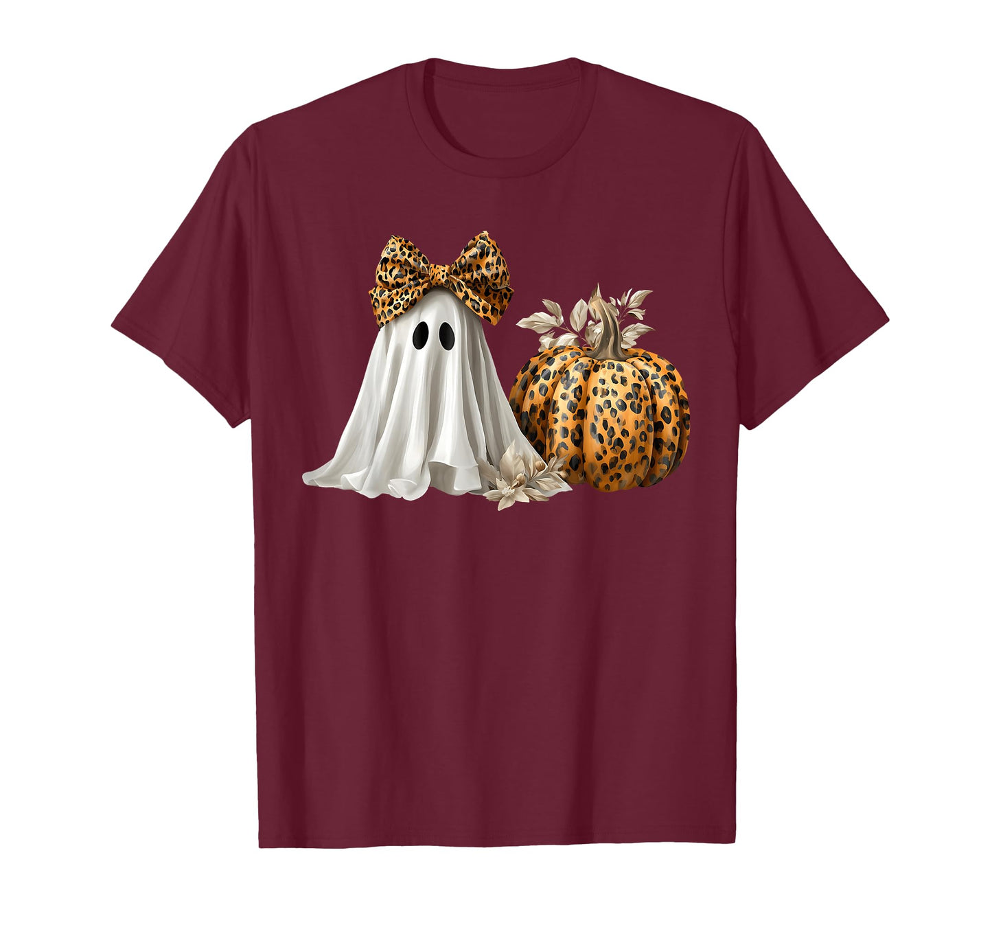 Halloween Boo Ghost Leopard Pumpkin Witch Hat Boys Girls Kid T-Shirt