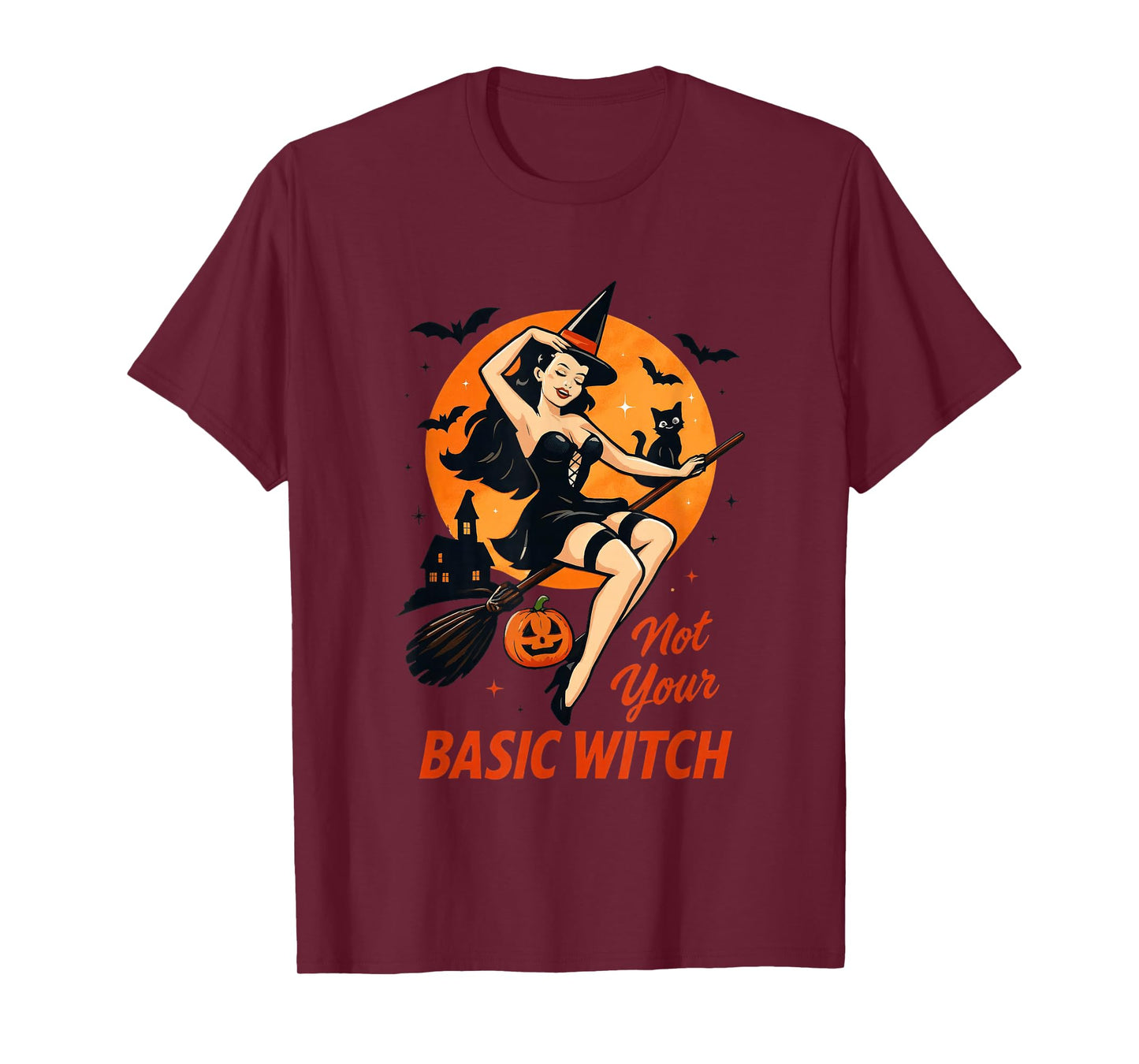 Not Your Basic Witch Halloween Graphic T-Shirt