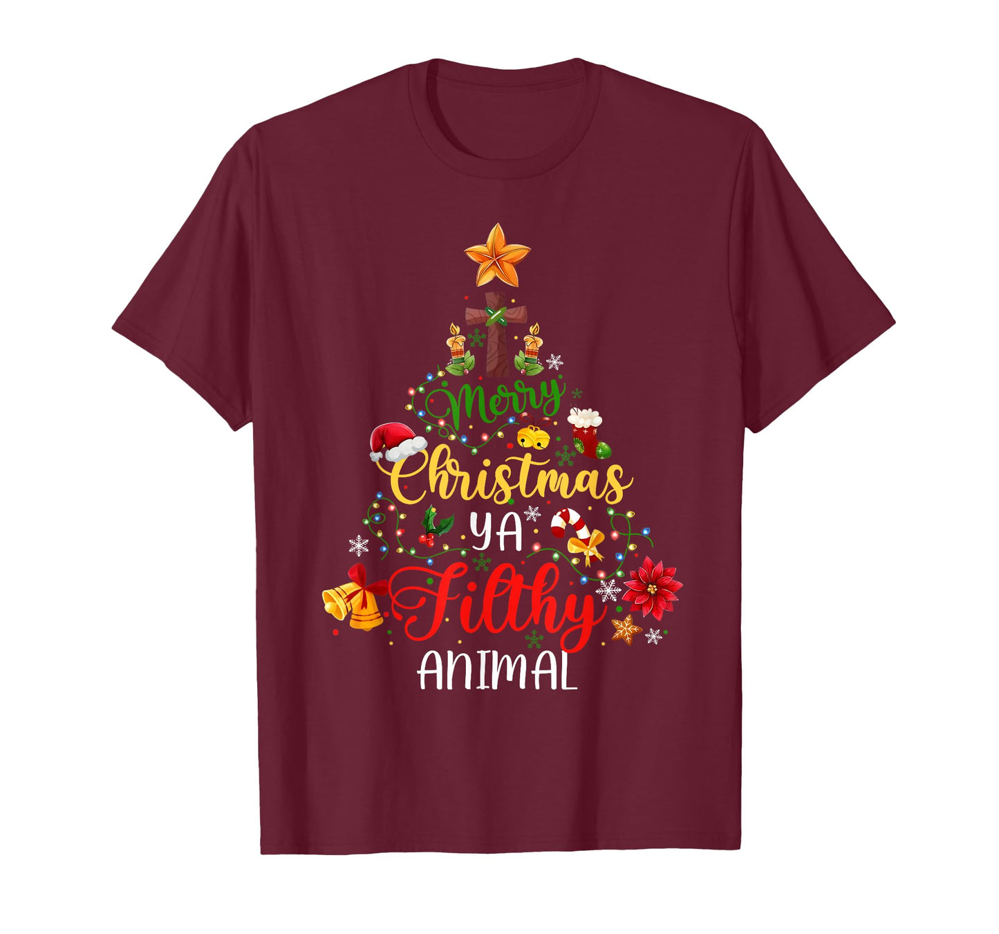 Merry Christmas Animal Filthy Ya Funny Xmas Family Pajama T-Shirt