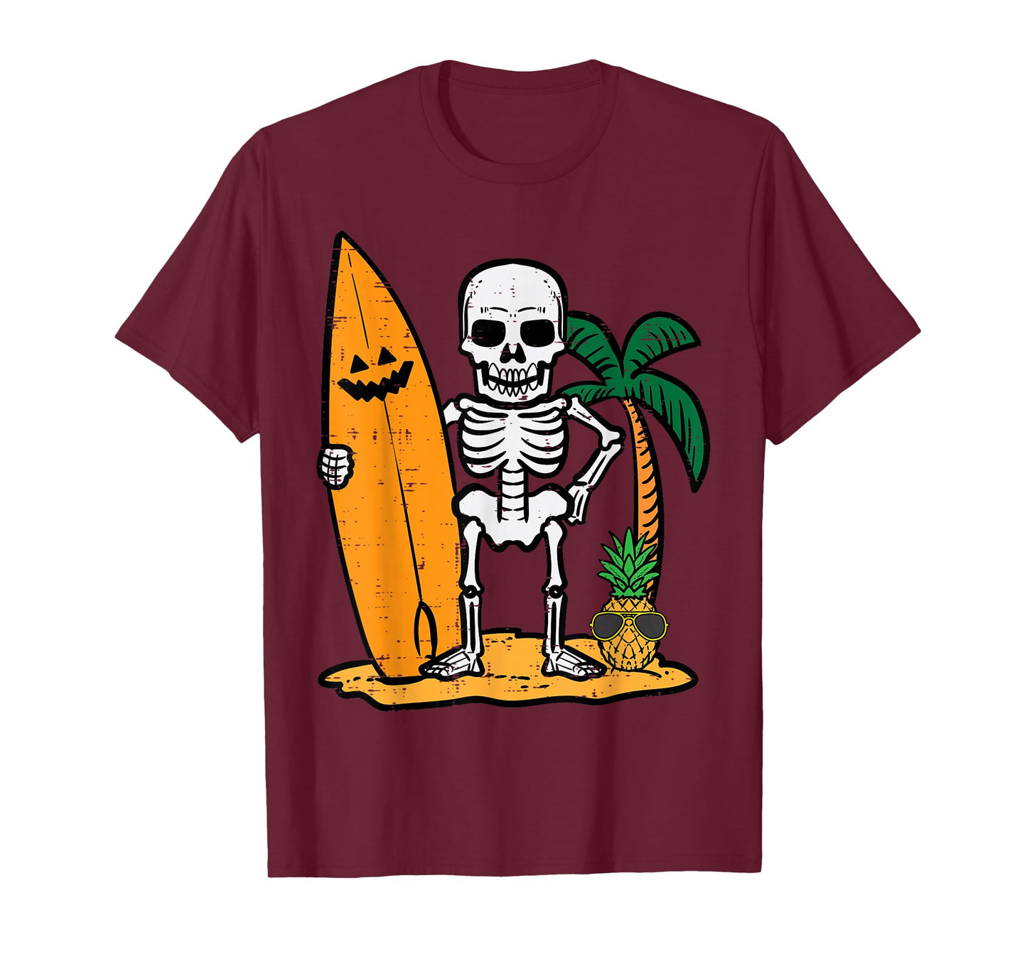 Halloween Surfer Skeleton Costume Hawaii Surf Men Women Kids T-Shirt