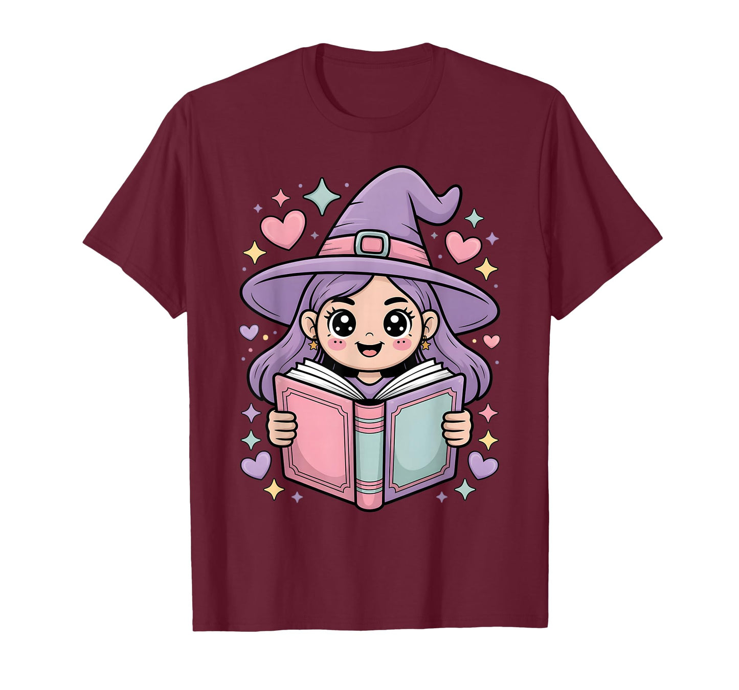 Cute Reading Witch Book Lover Teacher Librarian Bookworm T-Shirt