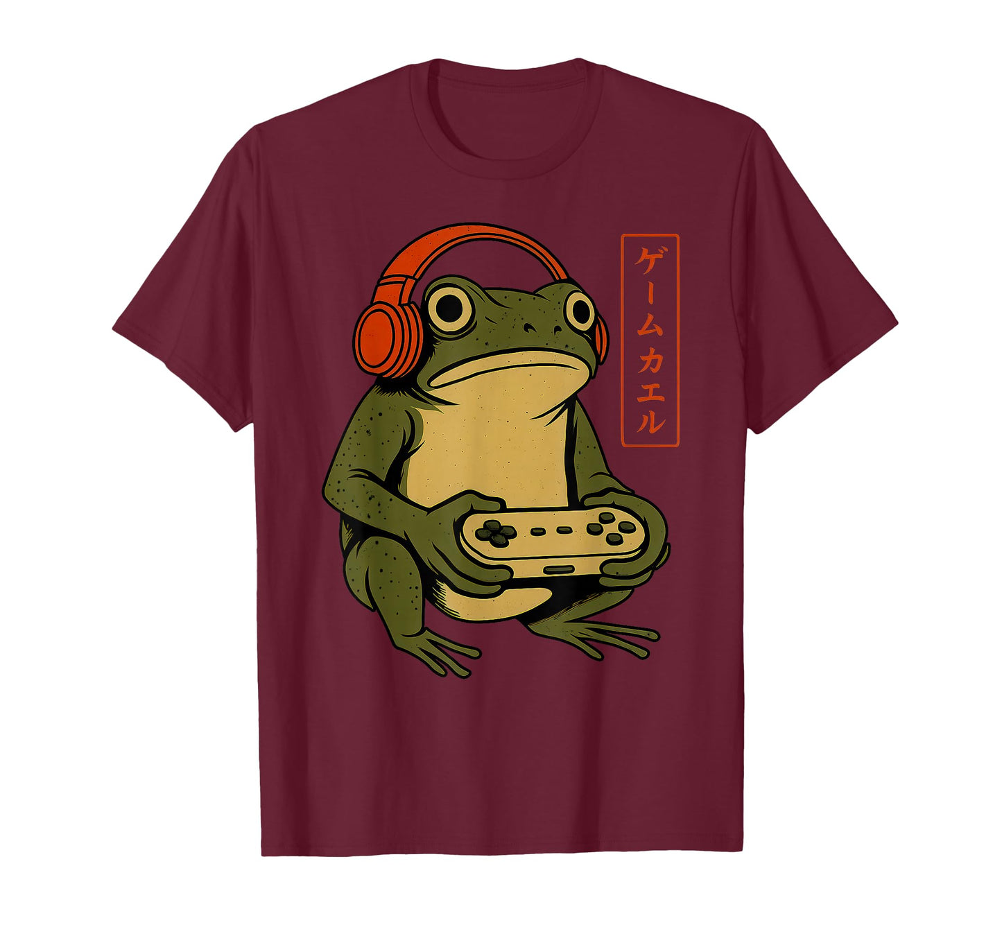 Japanese Gamer Frog Art Men Women Boys Funny Vintage Gaming T-Shirt
