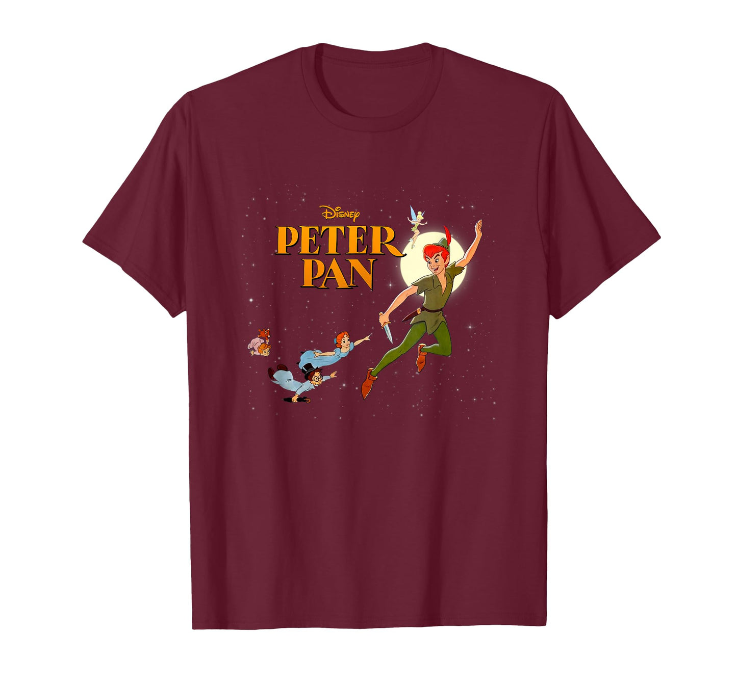 Disney Peter Pan Vintage Retro Group Shot Big Chest Poster T-Shirt