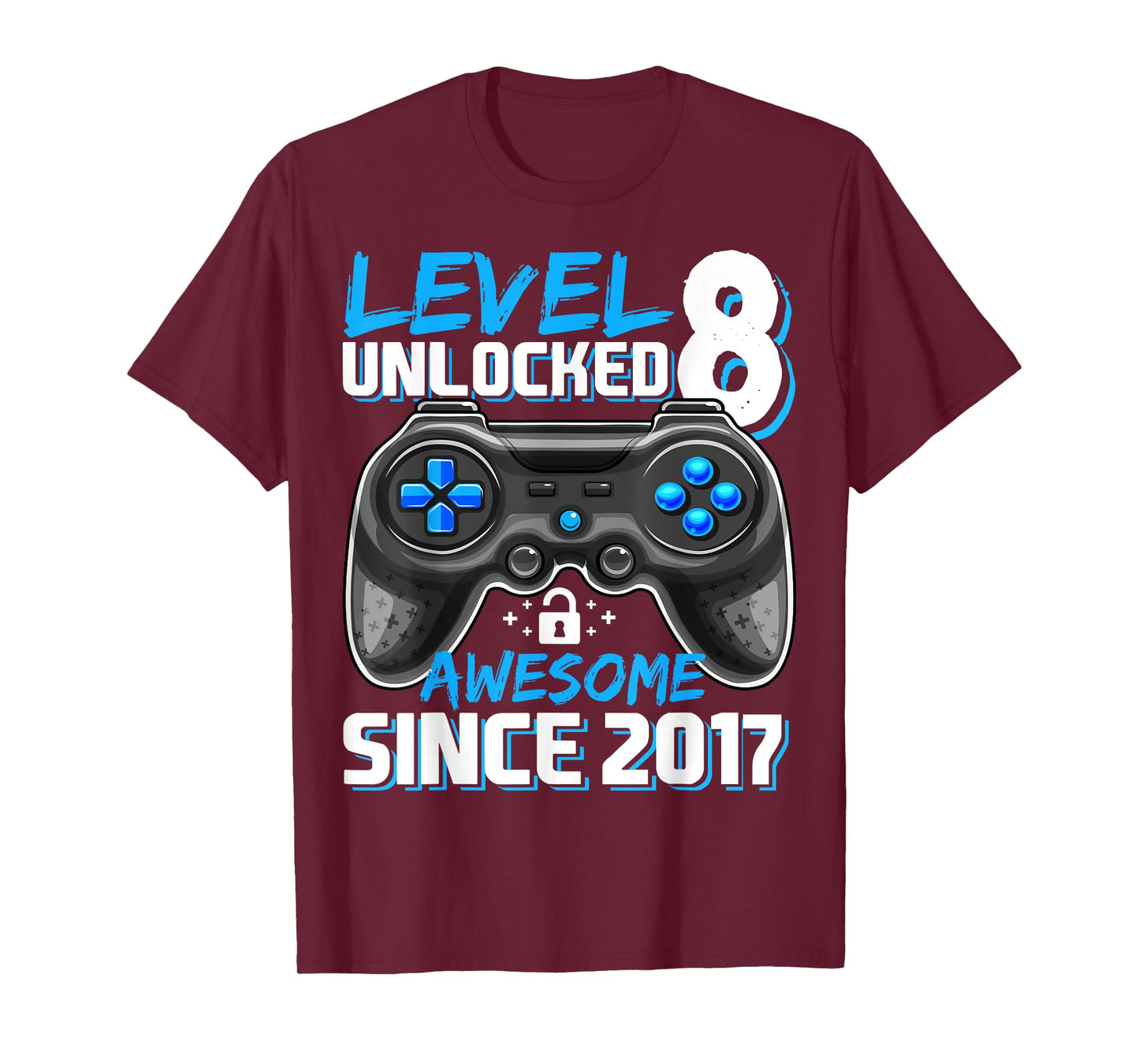 8th Birthday Boy Level 8 Gamer 8 Year Video Game Party T-Shirt