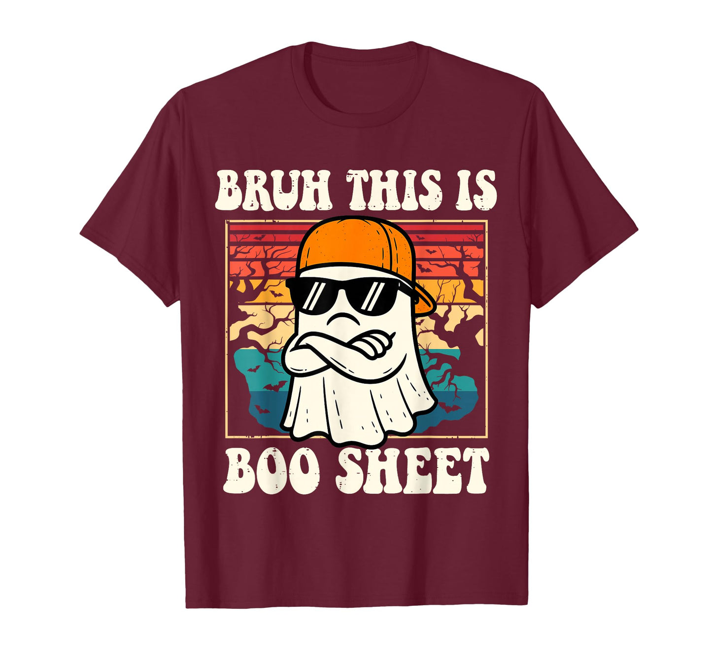 Bruh This is Boo Sheet Funny Ghost Halloween Men Boys Kids T-Shirt