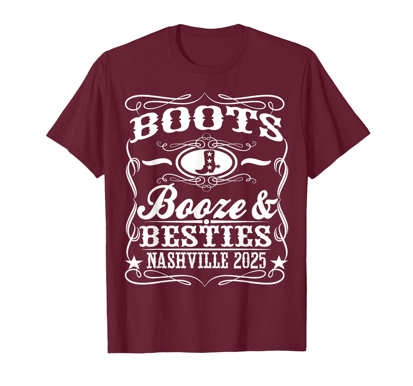 Boots Booze Besties Nashville 2025 Whiskey Theme T-Shirt