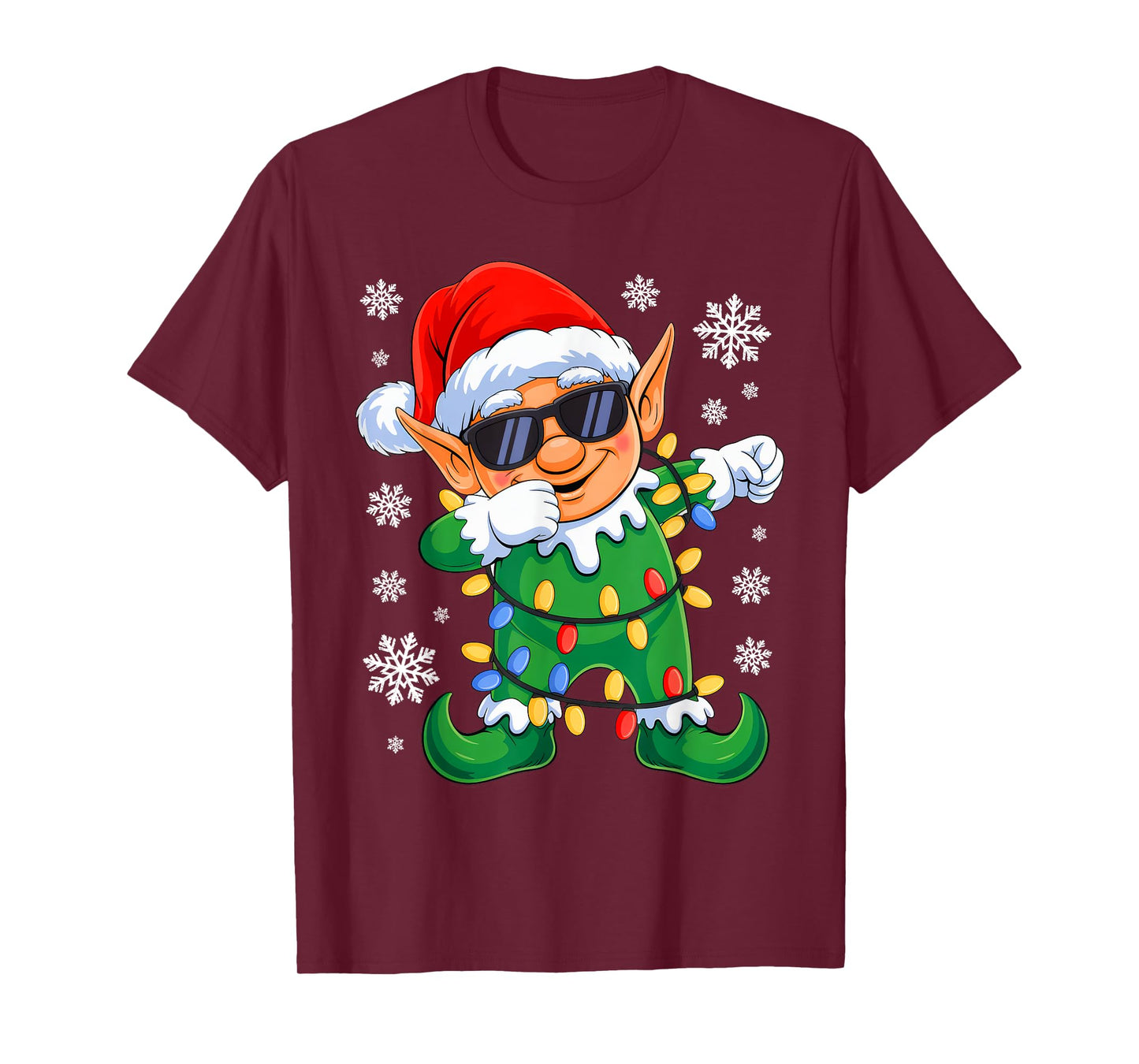 Dabbing Elf Christmas Boys Girls Kids Funny Xmas Squad T-Shirt