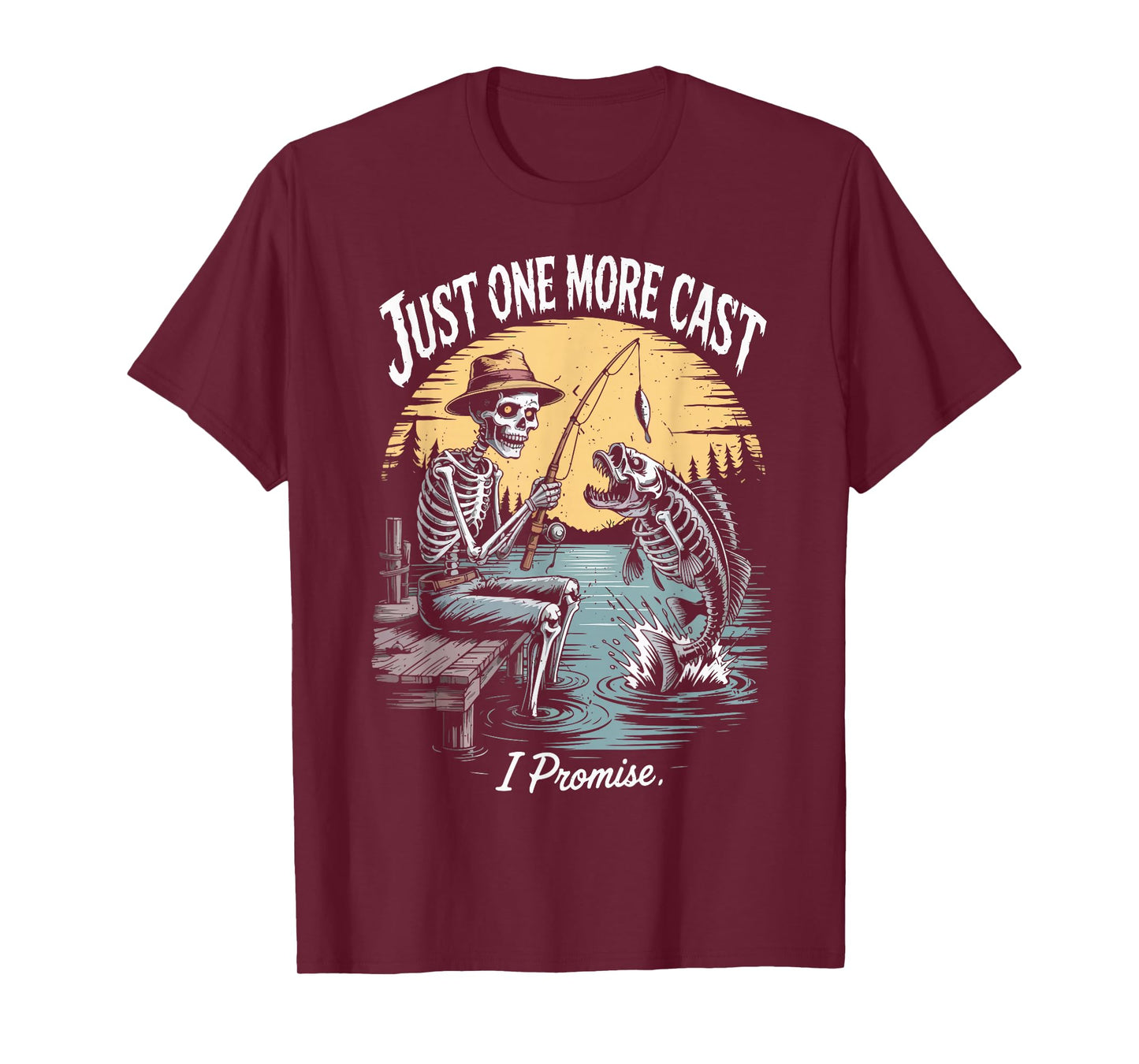 Just One More Cast Skeleton Fishing Halloween Best Fisherman T-Shirt
