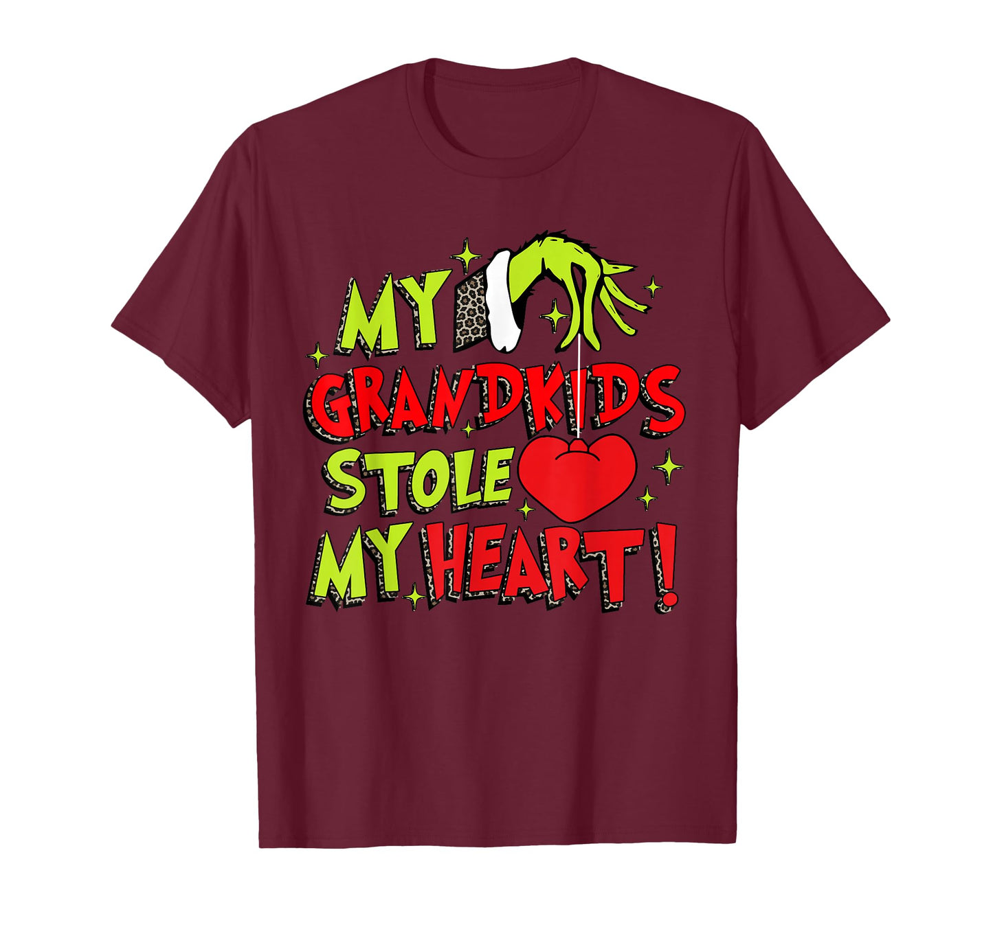 My Grandkids Stole My Heart Grandma Christmas Holiday Xmas T-Shirt