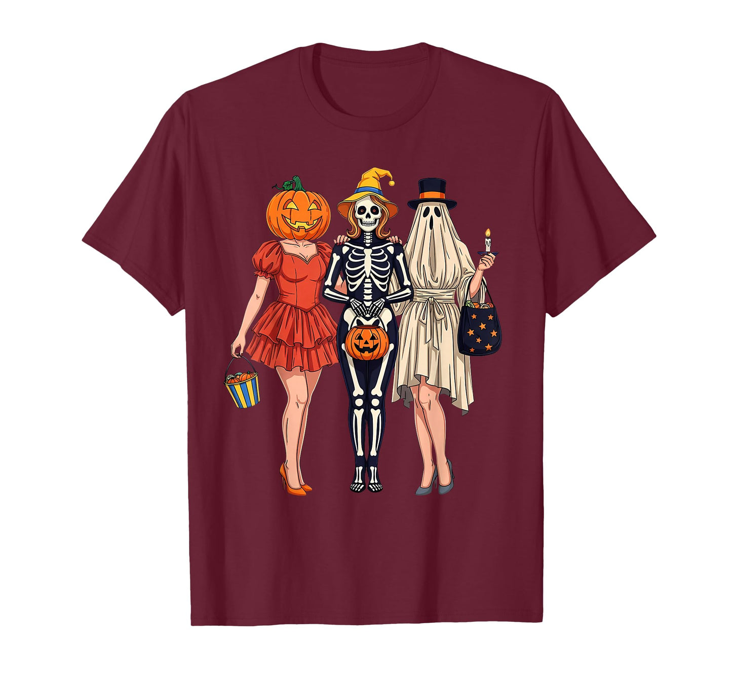 Halloween Witch Retro Vintage Pumpkin Pin Up Adult Humor T-Shirt