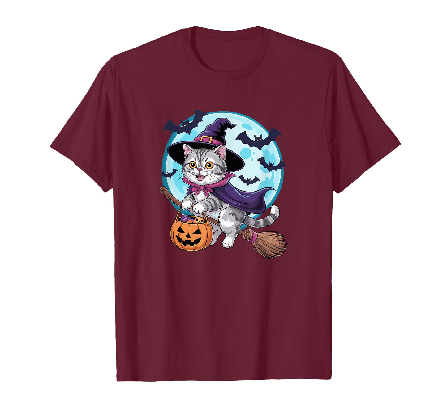 Halloween Witch Exotic Shorthair Moon T-Shirt