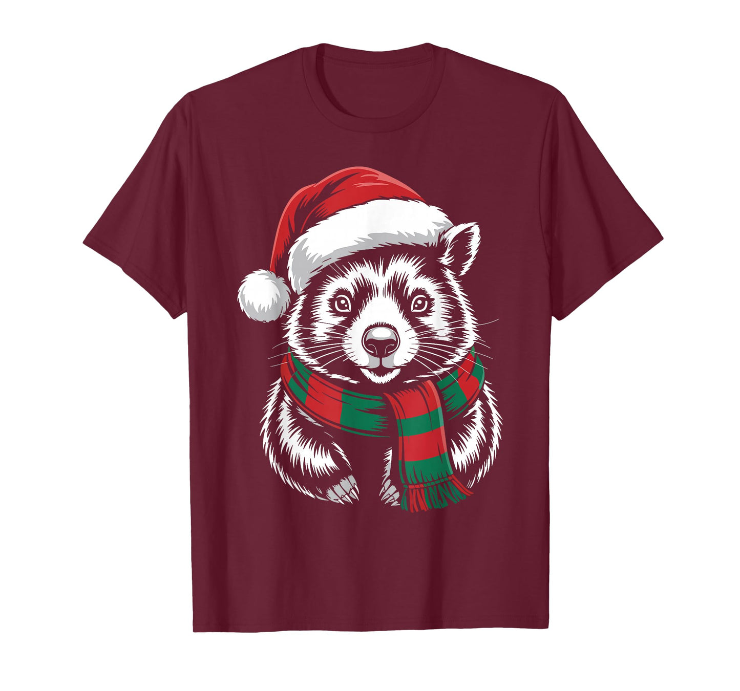 Wombat Xmas Santa Hat Scarf Christmas Costume T-Shirt