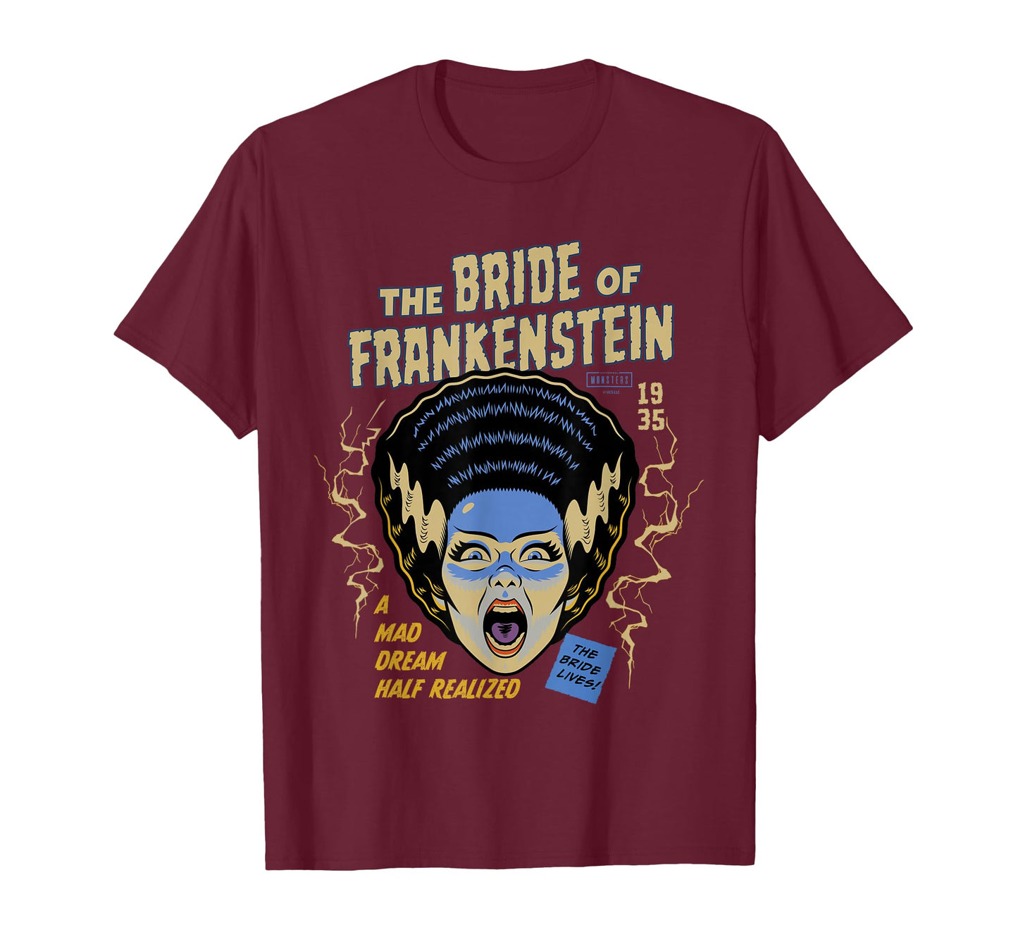 Universal Monsters Bride Vintage Halloween Mask T-Shirt
