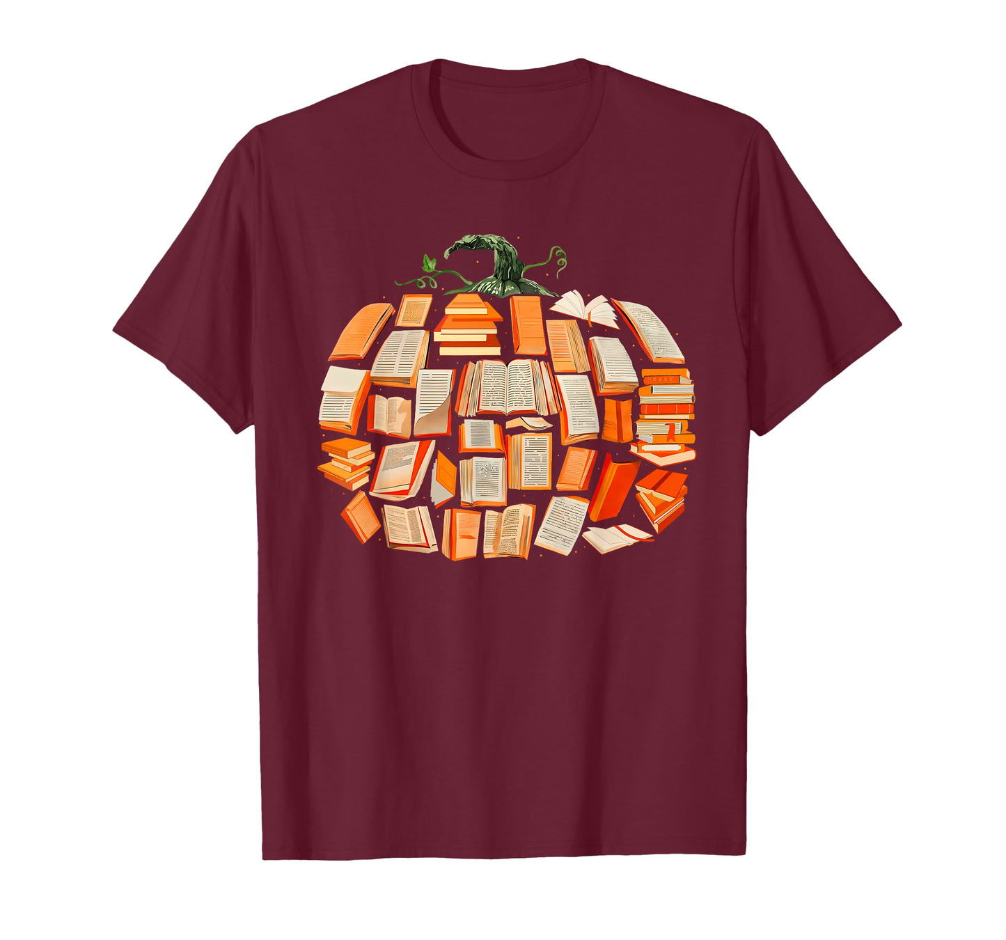 Thanksgiving Fall Books Pumpkins Vintage Library Teacher Kid T-Shirt