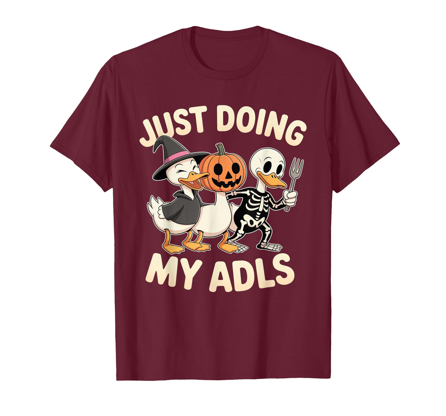 Cute Funny Silly Gooses Pumpkin Just Doing My ADLS Halloween T-Shirt