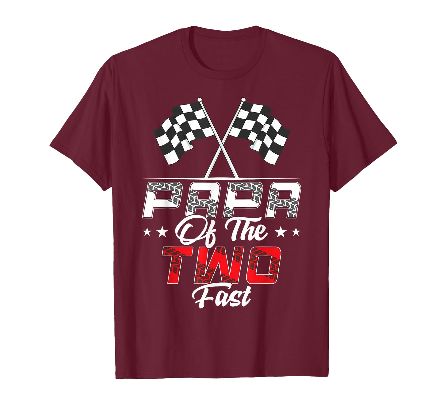 Papa Of The Two Fast Second Birthday Racing Car Family T-Shirt