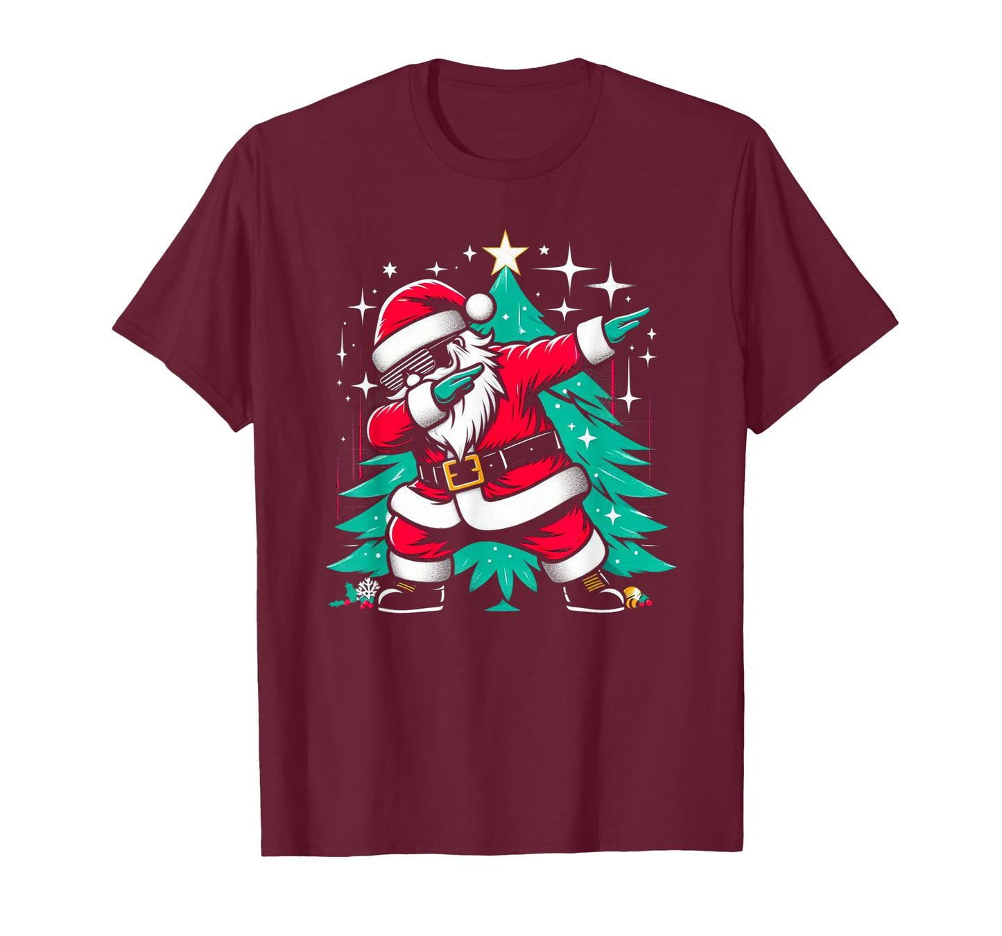 Dabbing Santa Claus Christmas Tree Funny Xmas Dab Boys Kids T-Shirt