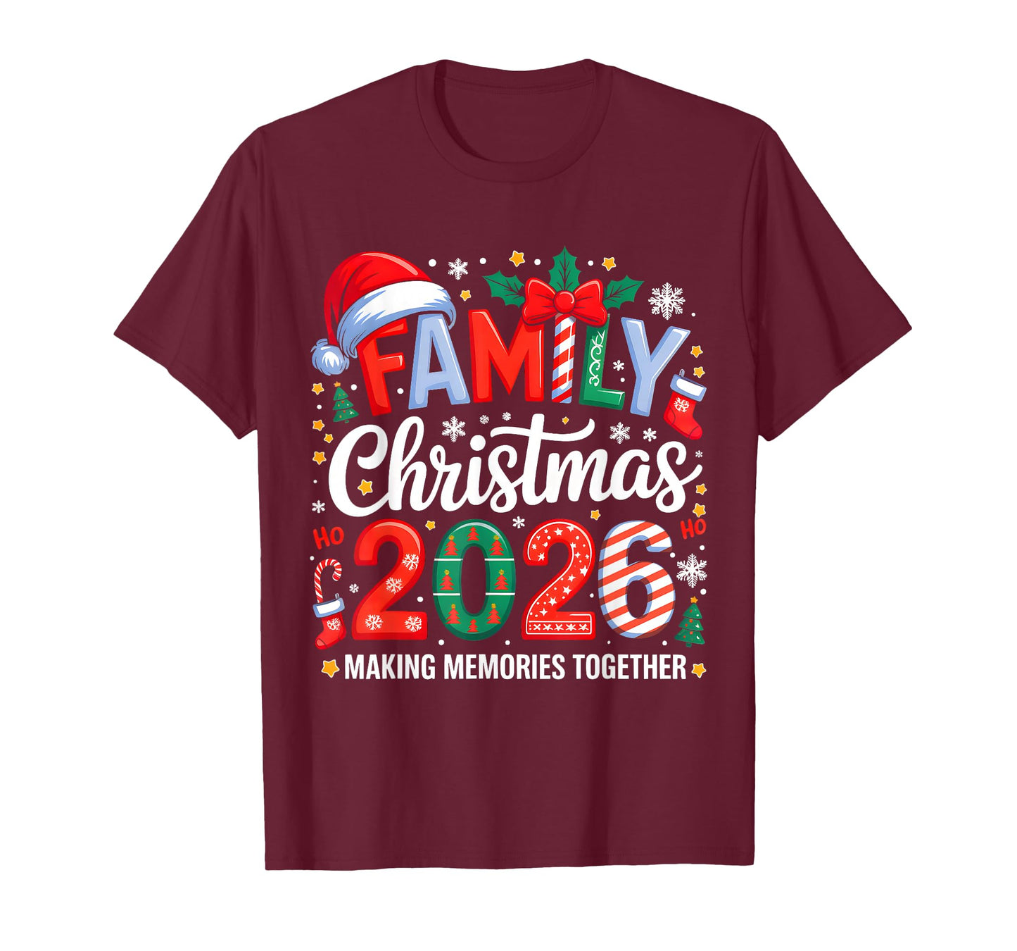 Family Christmas 2026 Squad Santa Elf Xmas Matching Costume T-Shirt