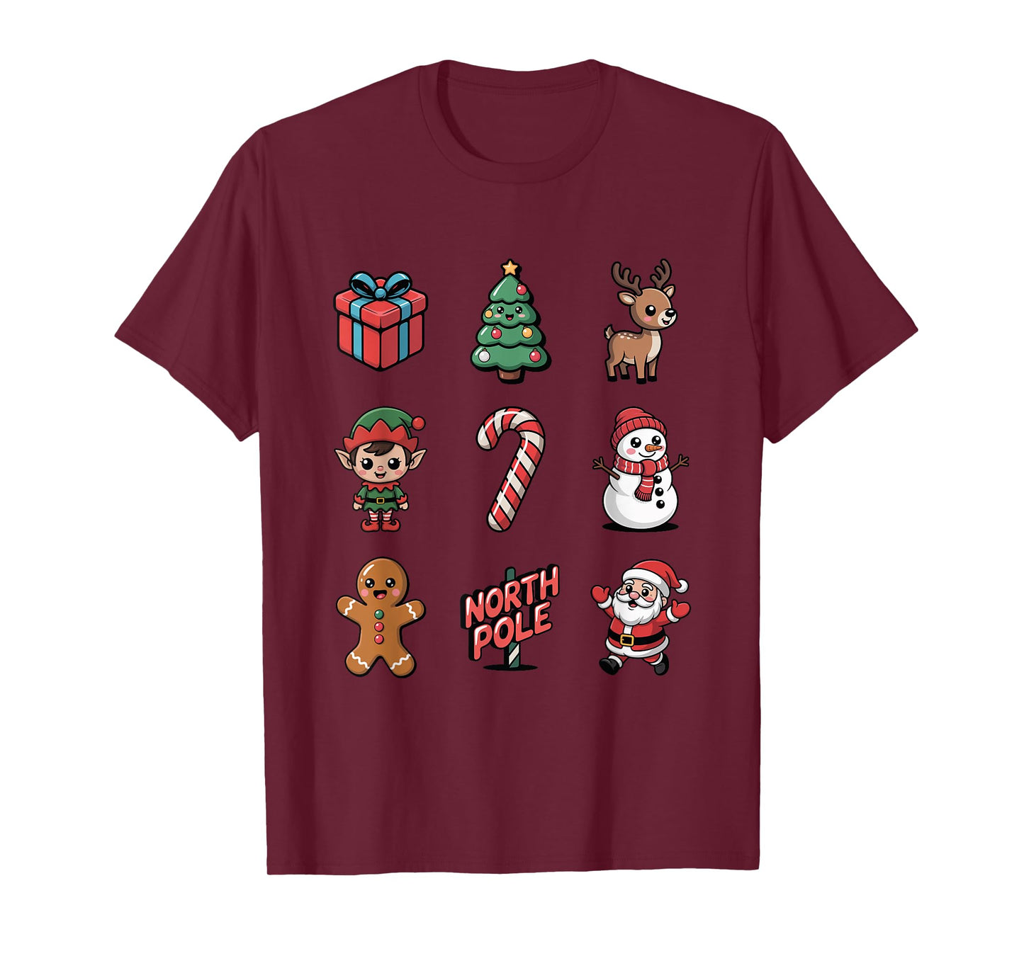 Cute Elf Gnome Santa Reindeer North Pole T-Shirt