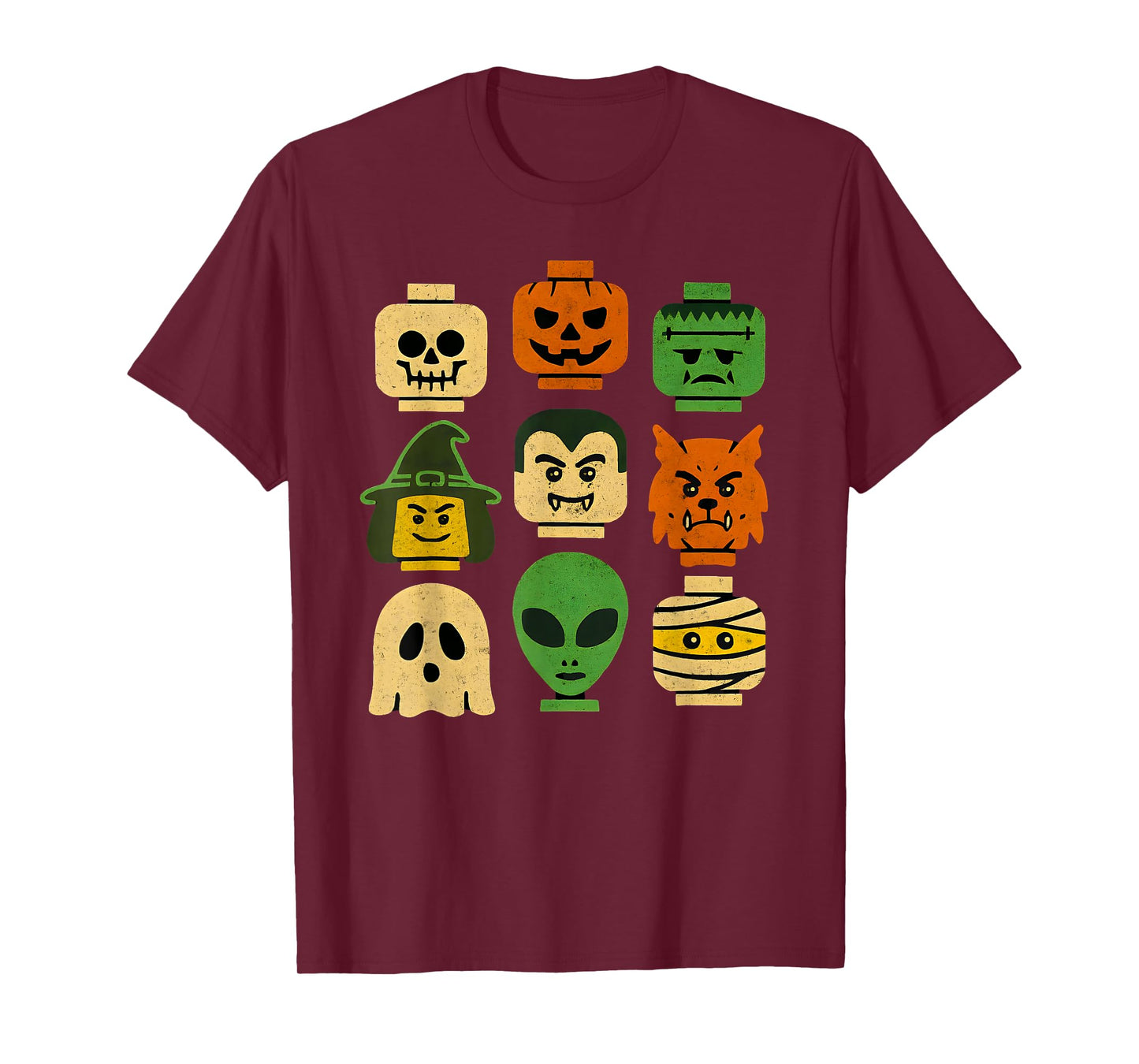 Halloween Brick Head Faces Costume Matching Family Kids Boys T-Shirt