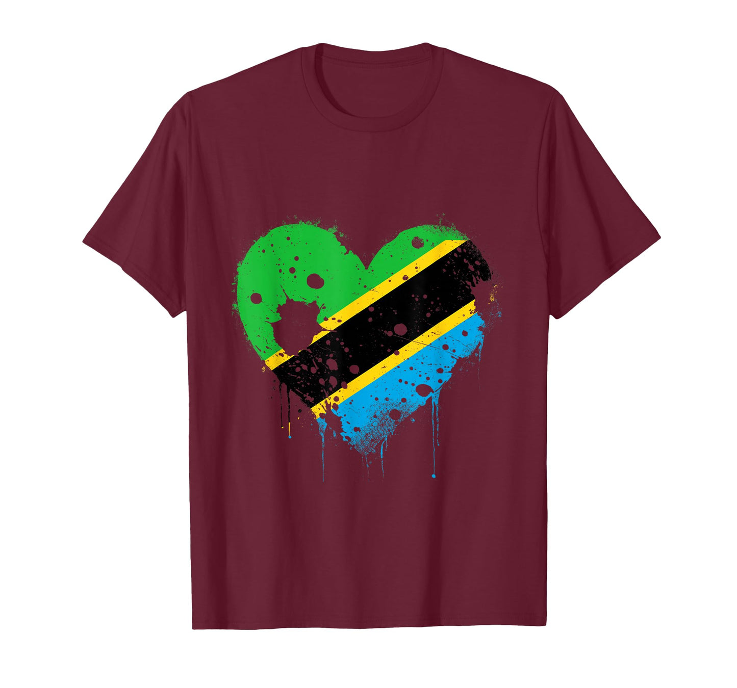 Tanzania Vintage Tanzanian Pride Heart Tanzanian Flag T-Shirt