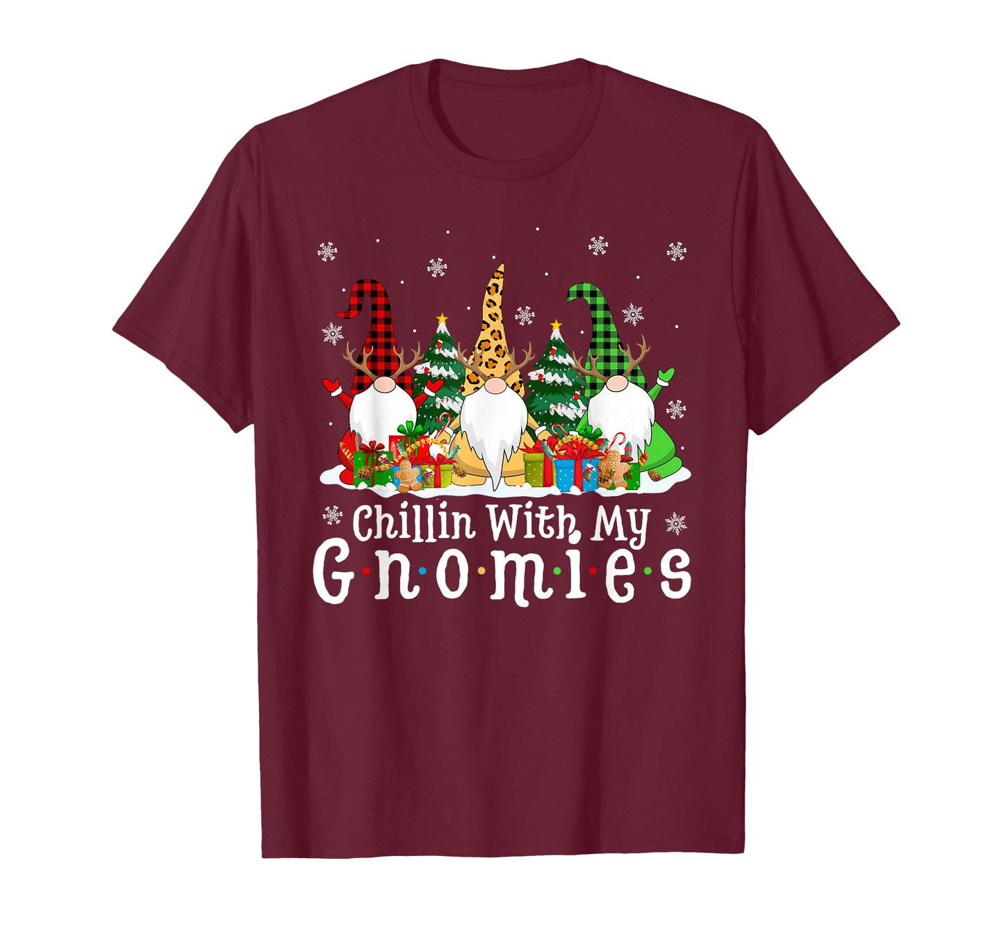 Chillin with My Gnomies Funny Christmas Gnome Family Xmas T-Shirt
