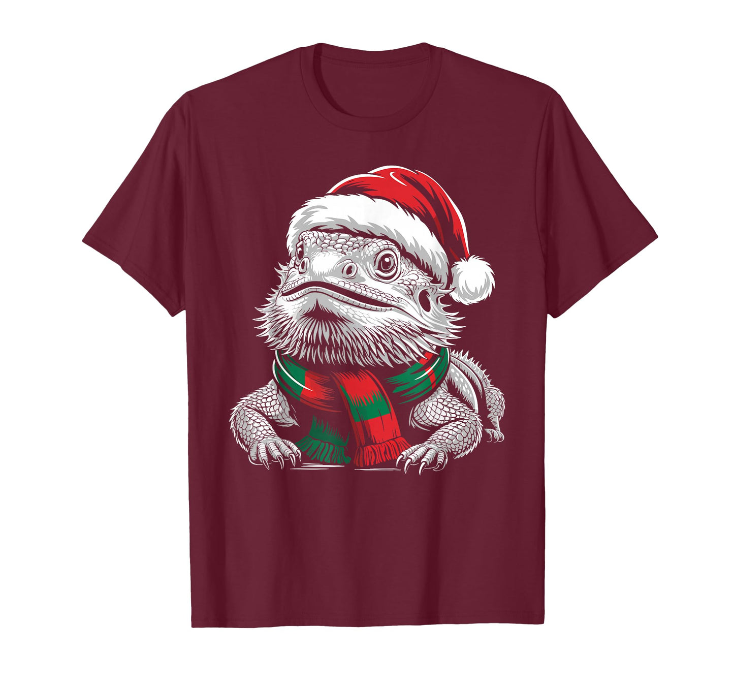 Bearded Dragon Xmas Santa Hat Scarf Christmas Costume T-Shirt
