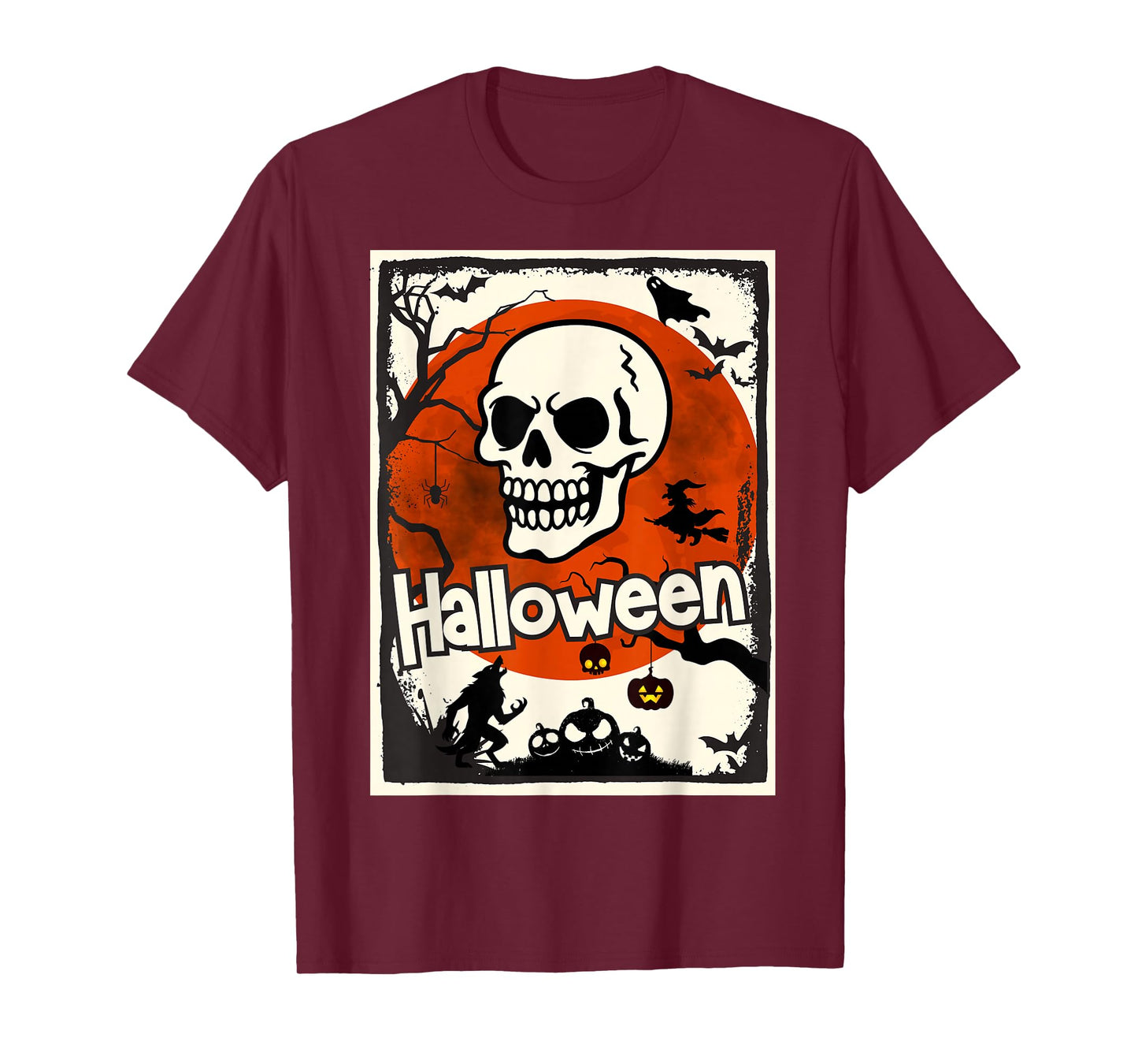 Halloween Skull Retro Vintage T-Shirt