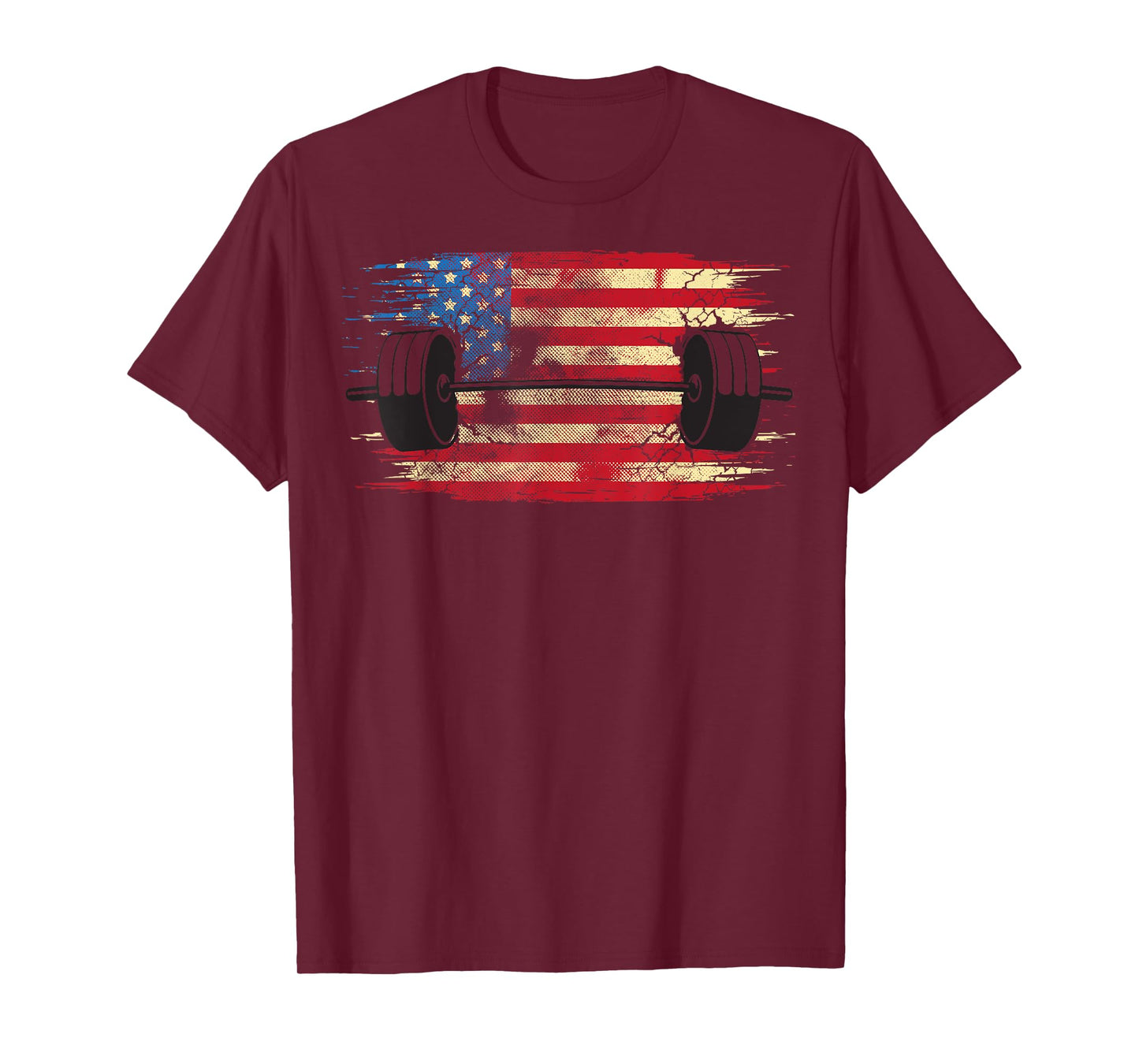 American Flag Gym and Fitness T-shirt | Weight Lifting Gift T-Shirt for Women Girls Kids Men